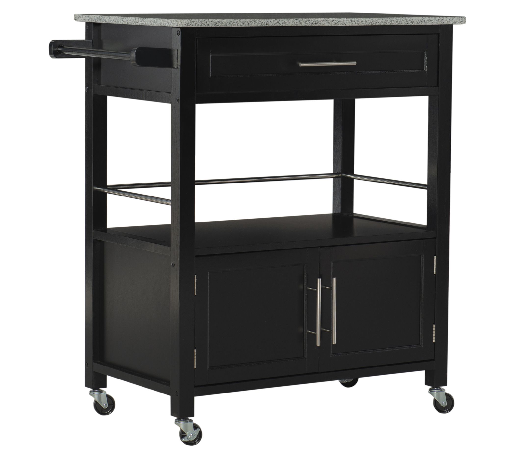 Linon Home Colby Kitchen Cart with Granite TopDrawer