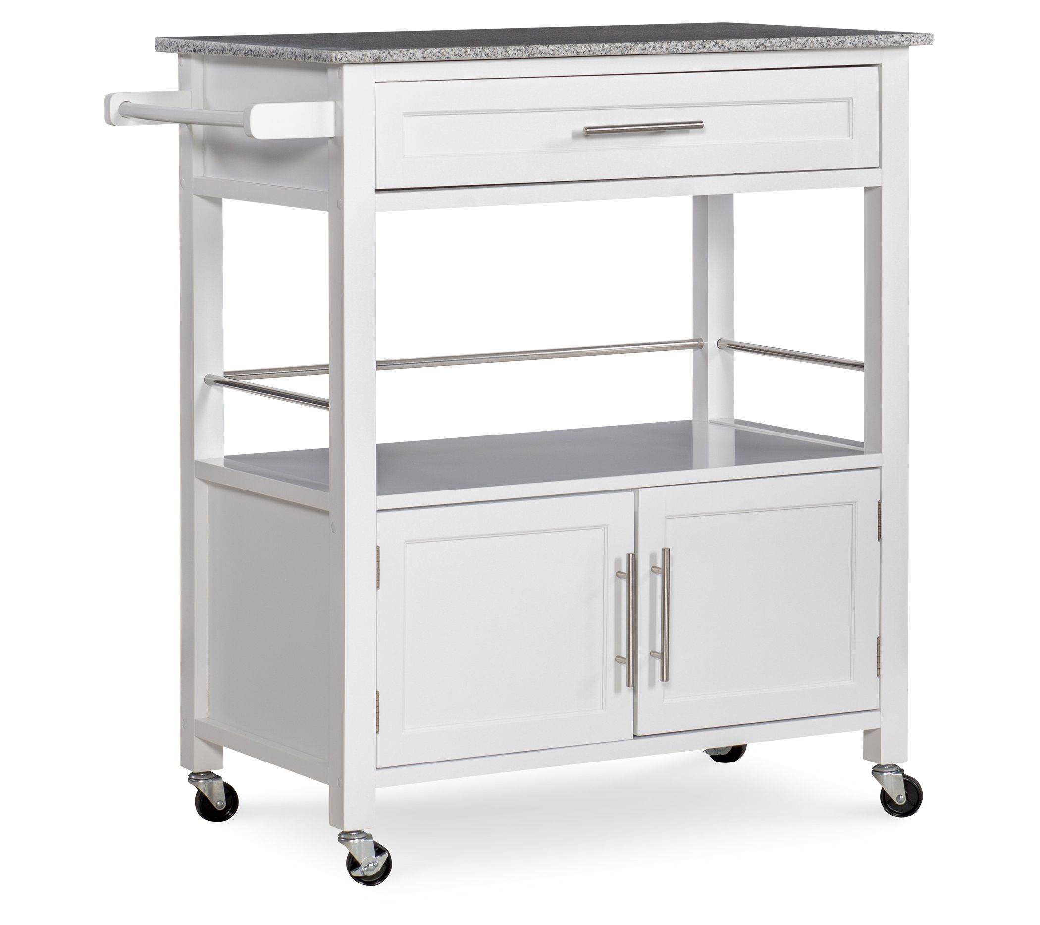 Linon Home Colby Kitchen Cart with Granite Top & Drawer