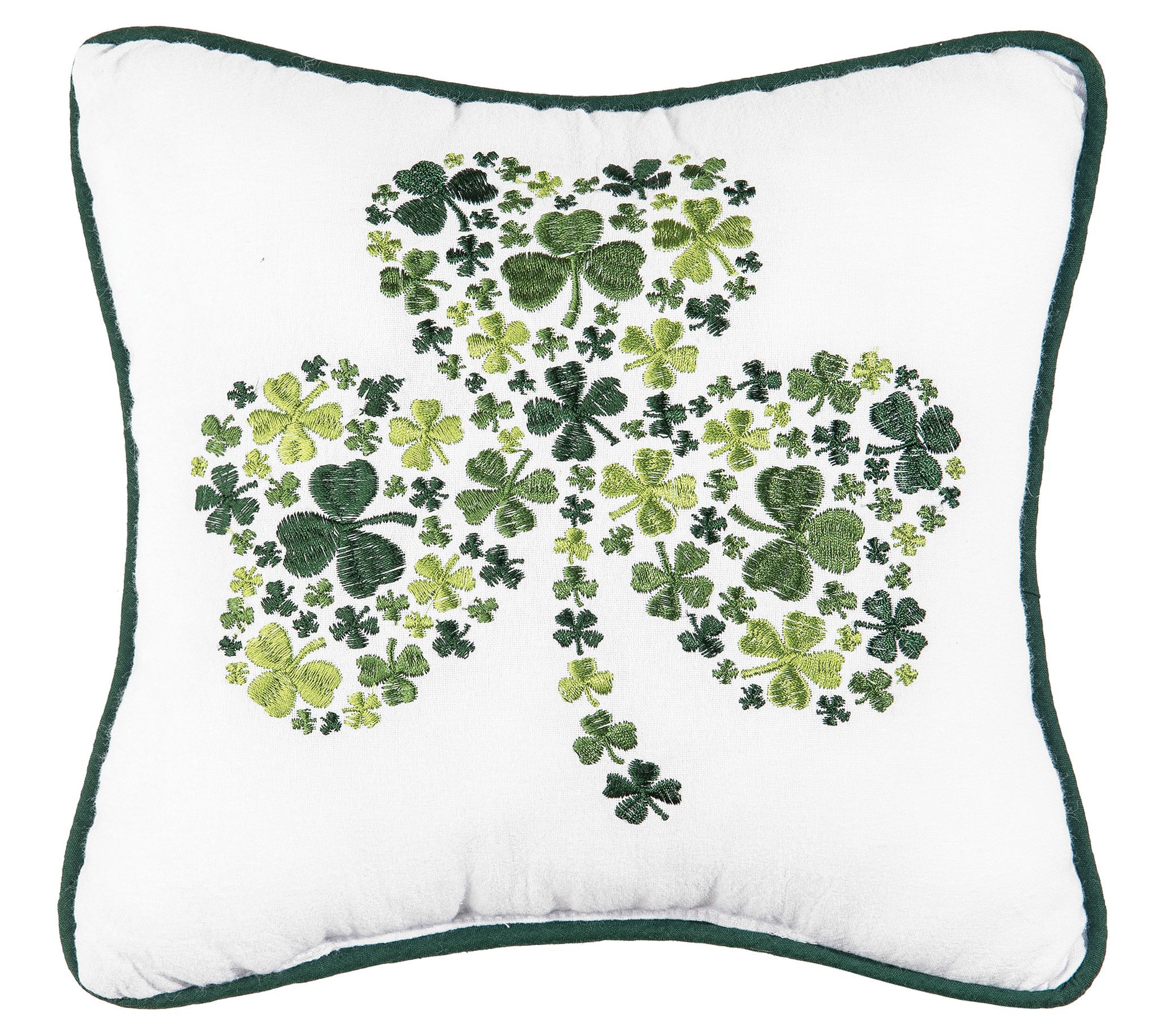 10" x 10" Irish Shamrock St. Patrick's Day Pillow by Valerie
