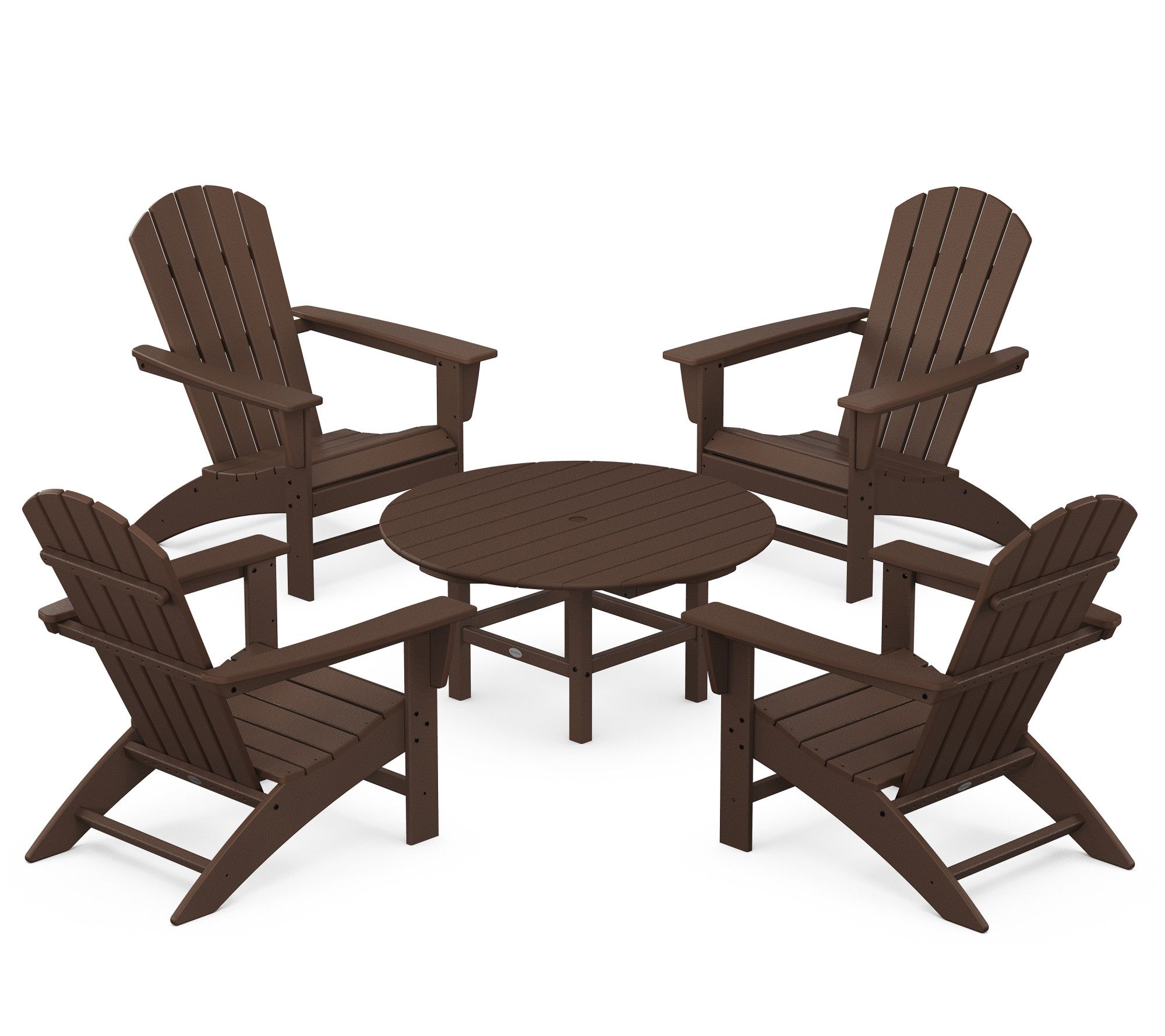 Polywood Nautical 5-Piece Adirondack Chair Convrsation Set