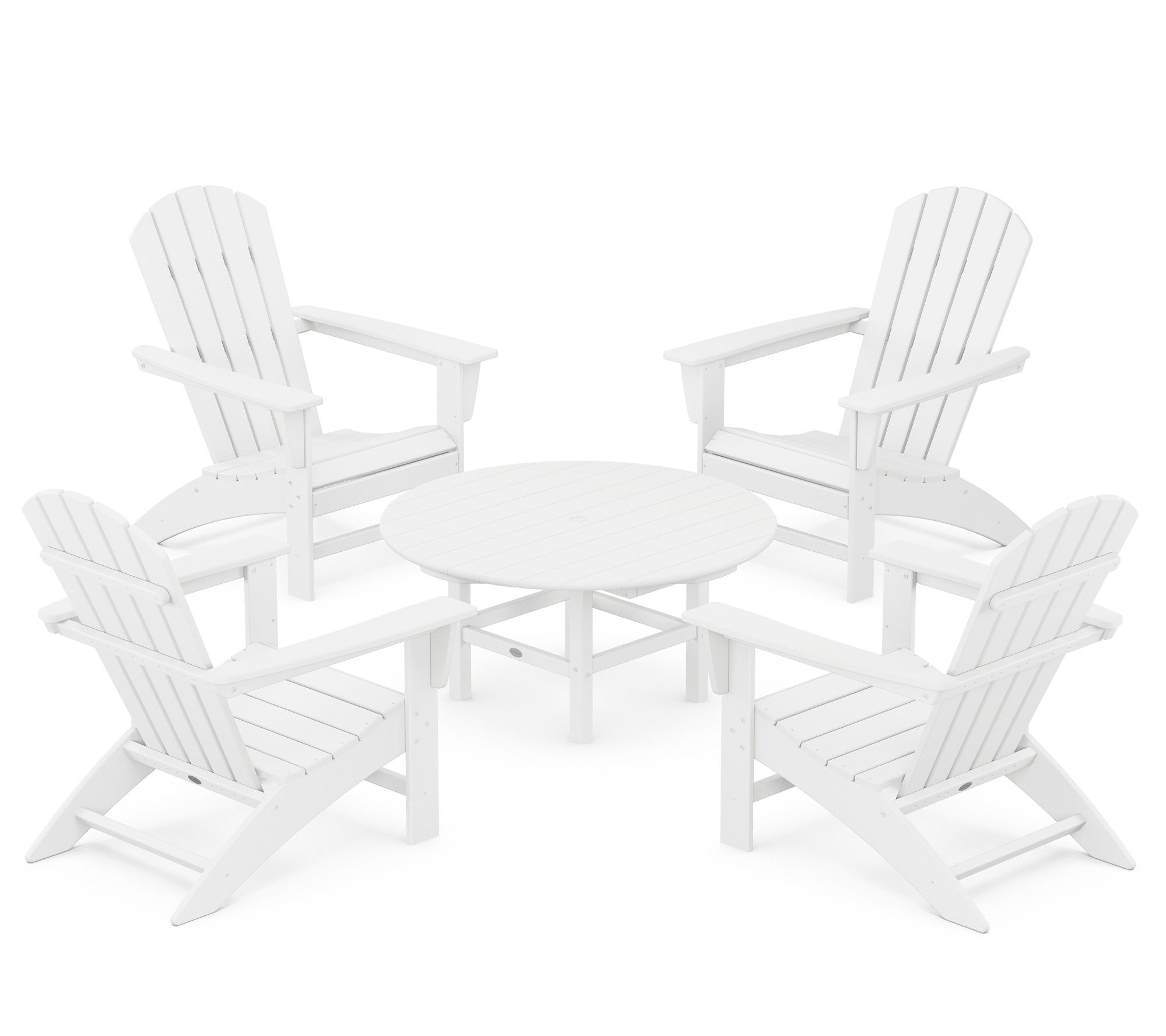 Polywood Nautical 5-Piece Adirondack Chair Convrsation Set