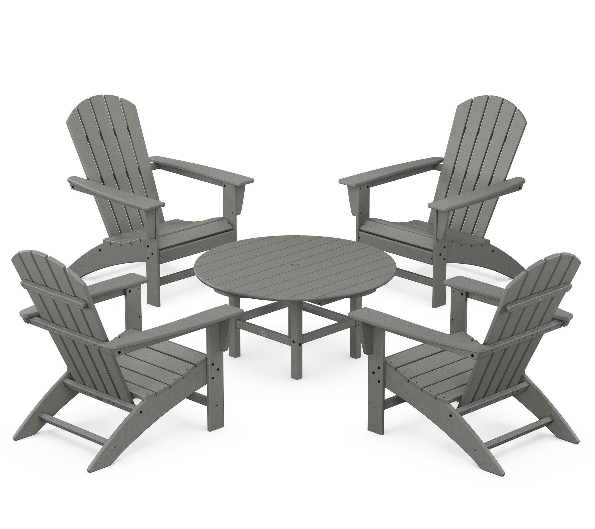 Polywood Nautical 5-Piece Adirondack Chair Convrsation Set