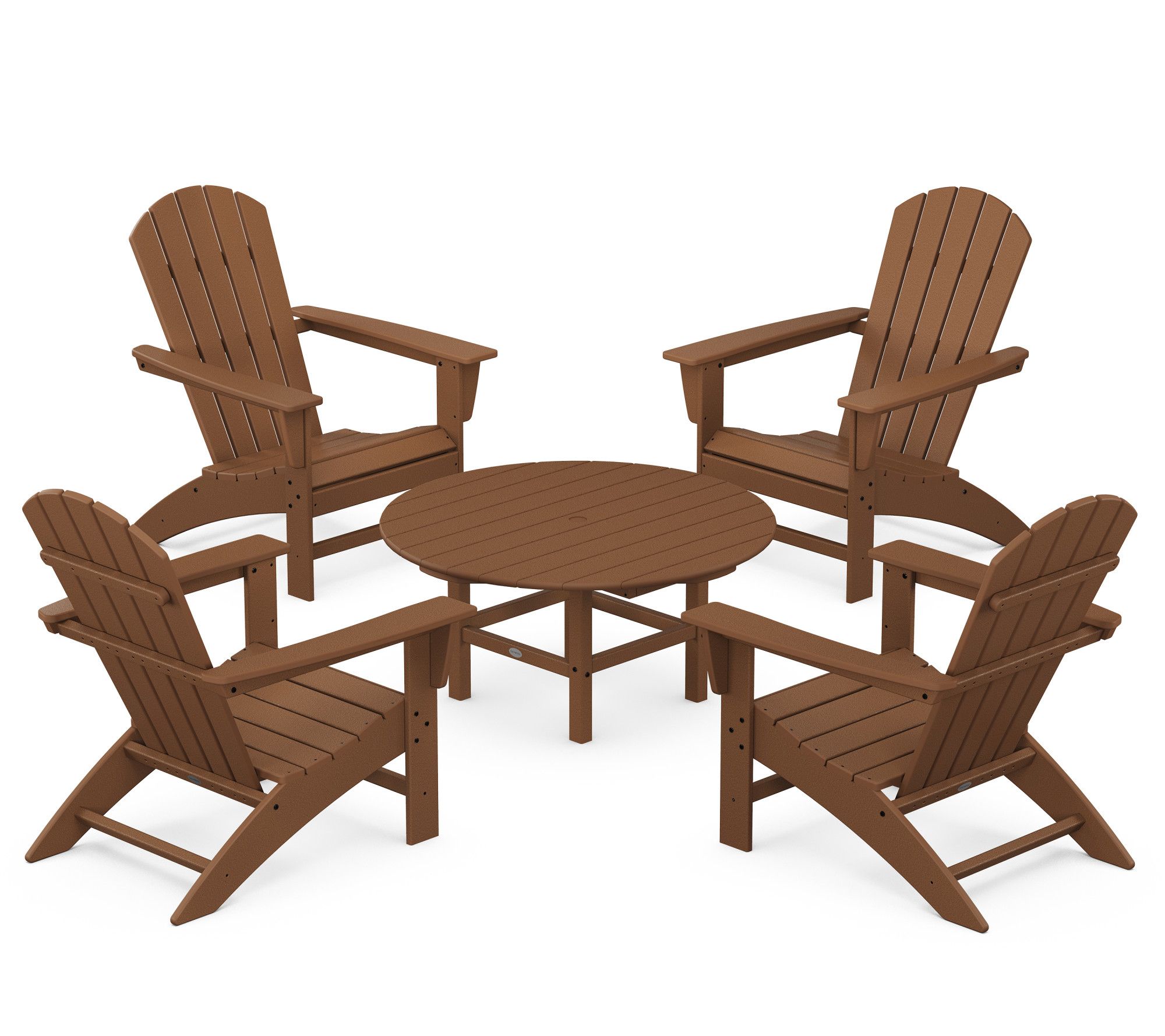 Polywood Nautical 5-Piece Adirondack Chair Convrsation Set