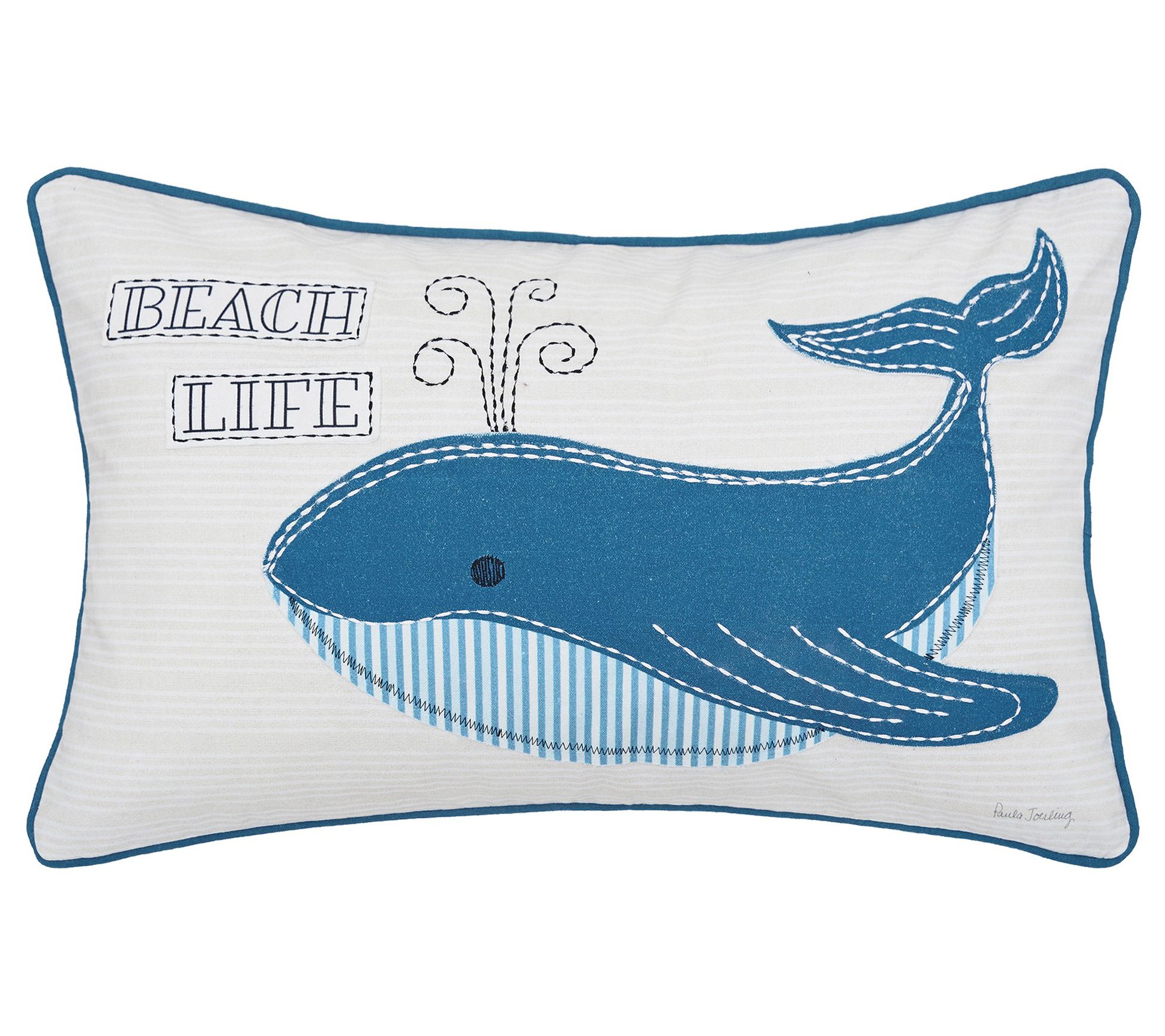 C&F Home14"x22" Whale Beach Life Printed/Applique Throw Pillow