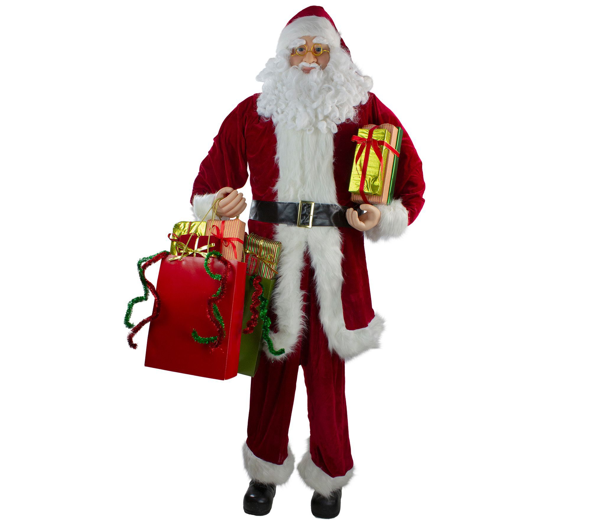 Northlight 6' Red & White Standing Santa w/ Presents Figurine