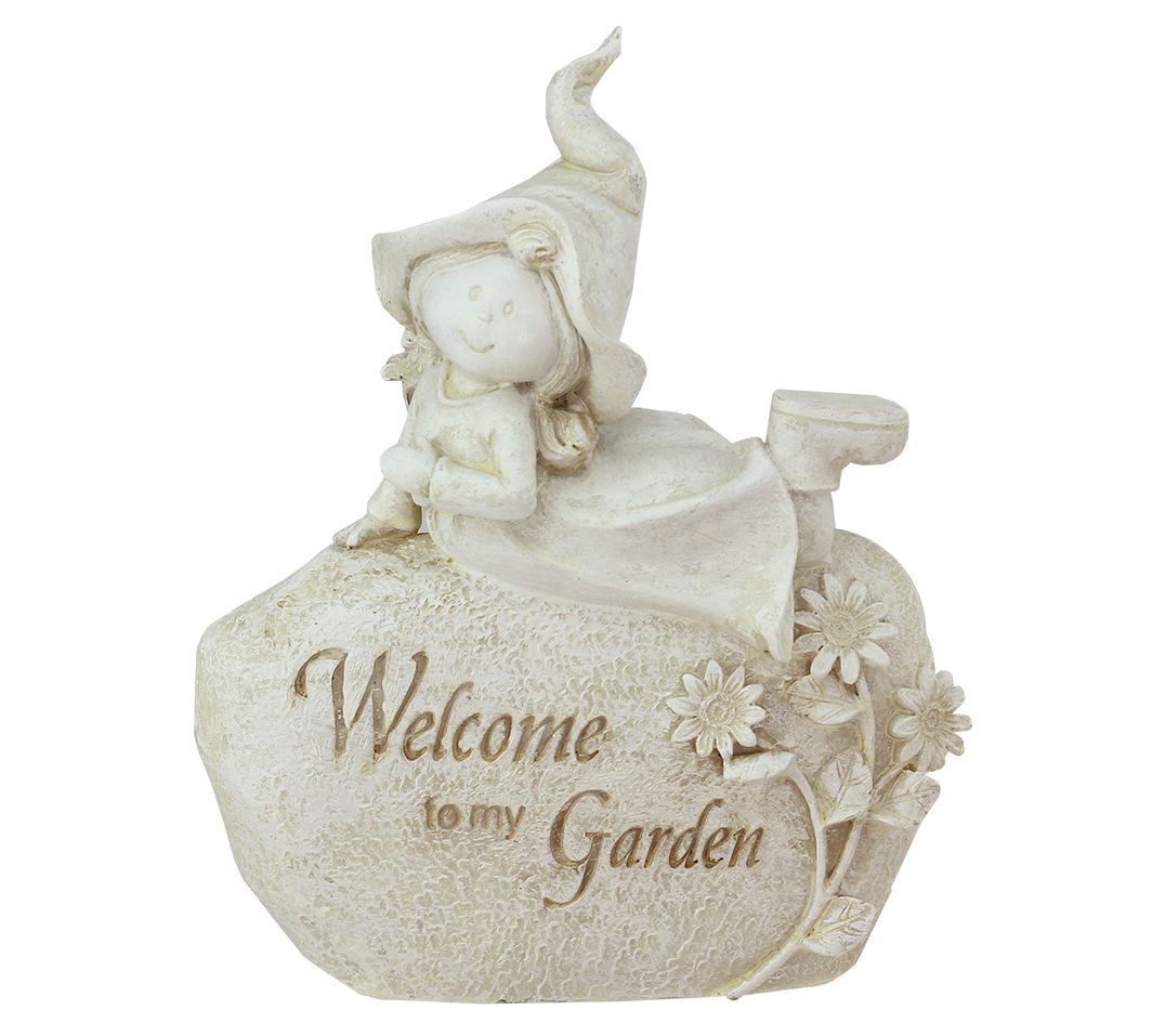Northlight 8.75" "Welcome To My Garden" Girl onRock Statue