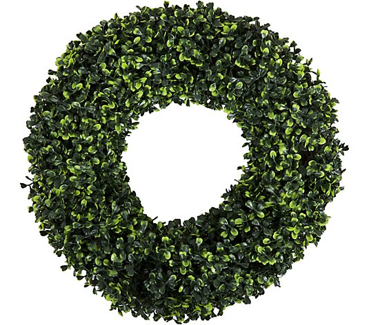 16.5" Round Boxwood Wreath by Pure Garden