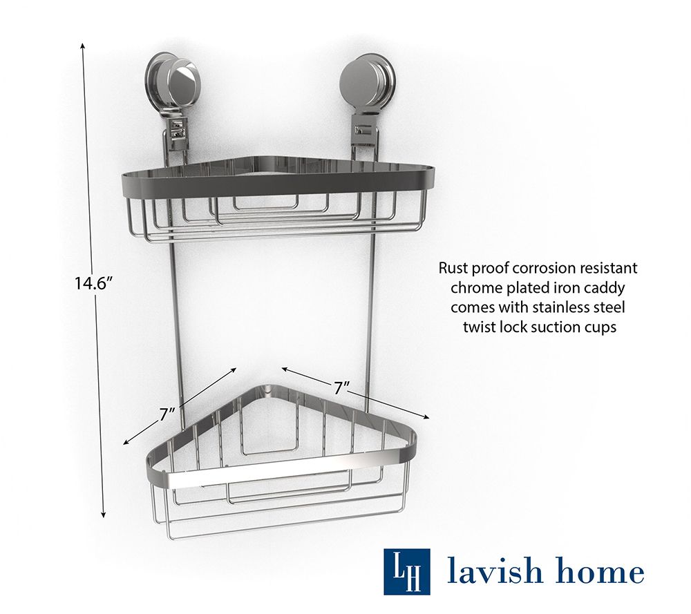 Lavish Home Wall Mounted 2Tier Corner Shower Caddy