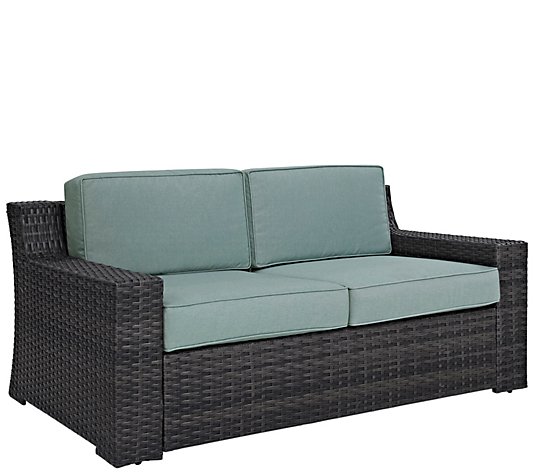 Crosley Beaufort Love Seat with Mist-Colored Cushions