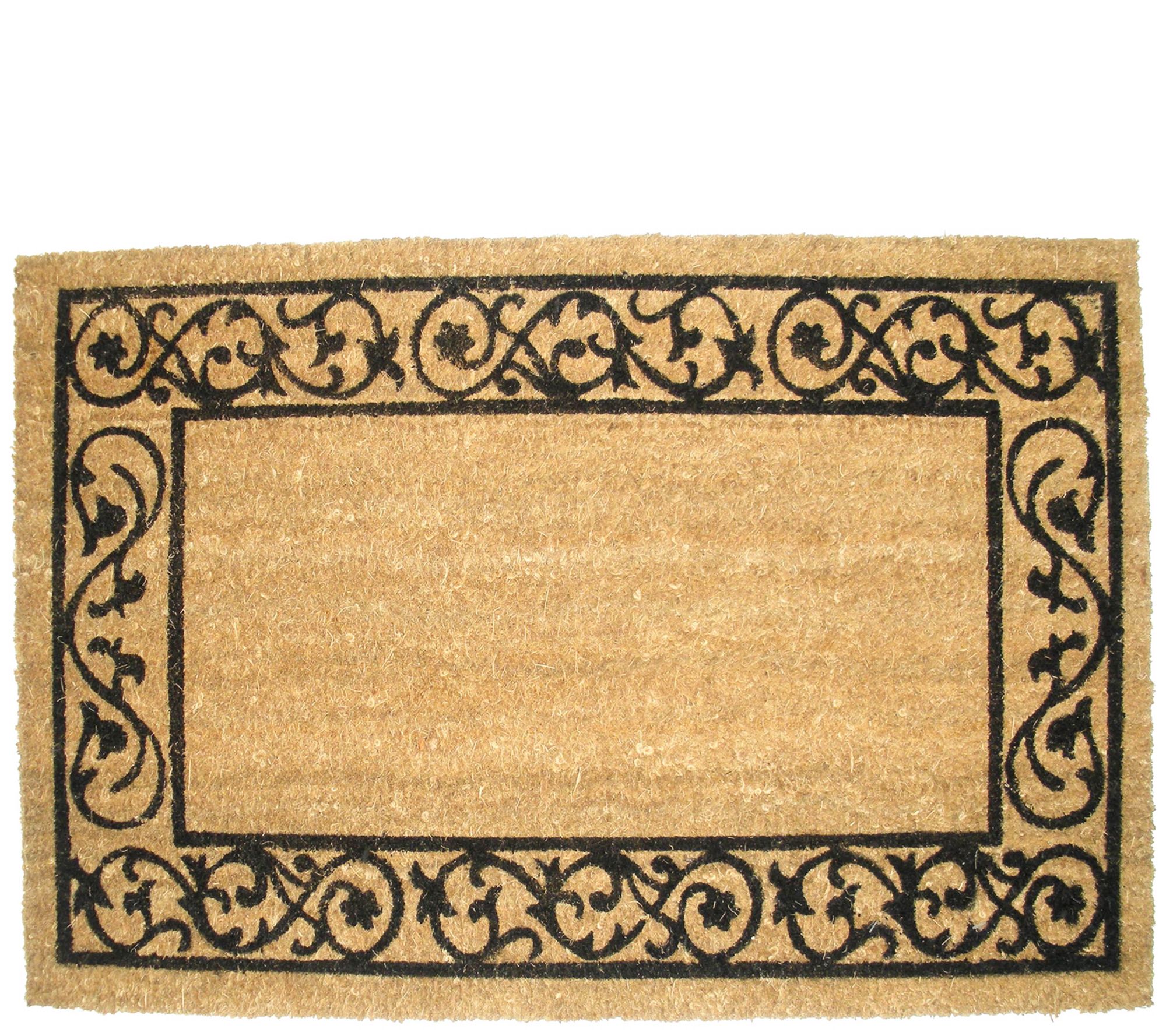 Welcome Wrought Iron Scroll Natural Coir Doormat Qvc Com