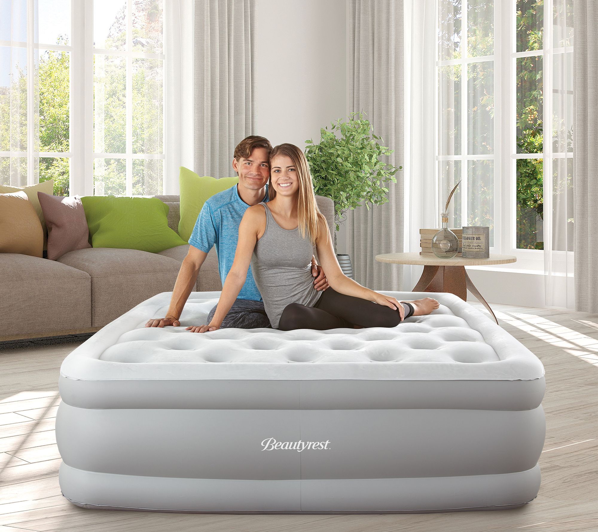 Beautyrest 18 Lumbar Support Air Bed w/ Built-in-pump-Queen 