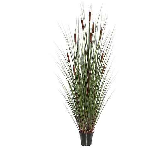 Vickerman 36" Artificial Potted Green Grass andCattails