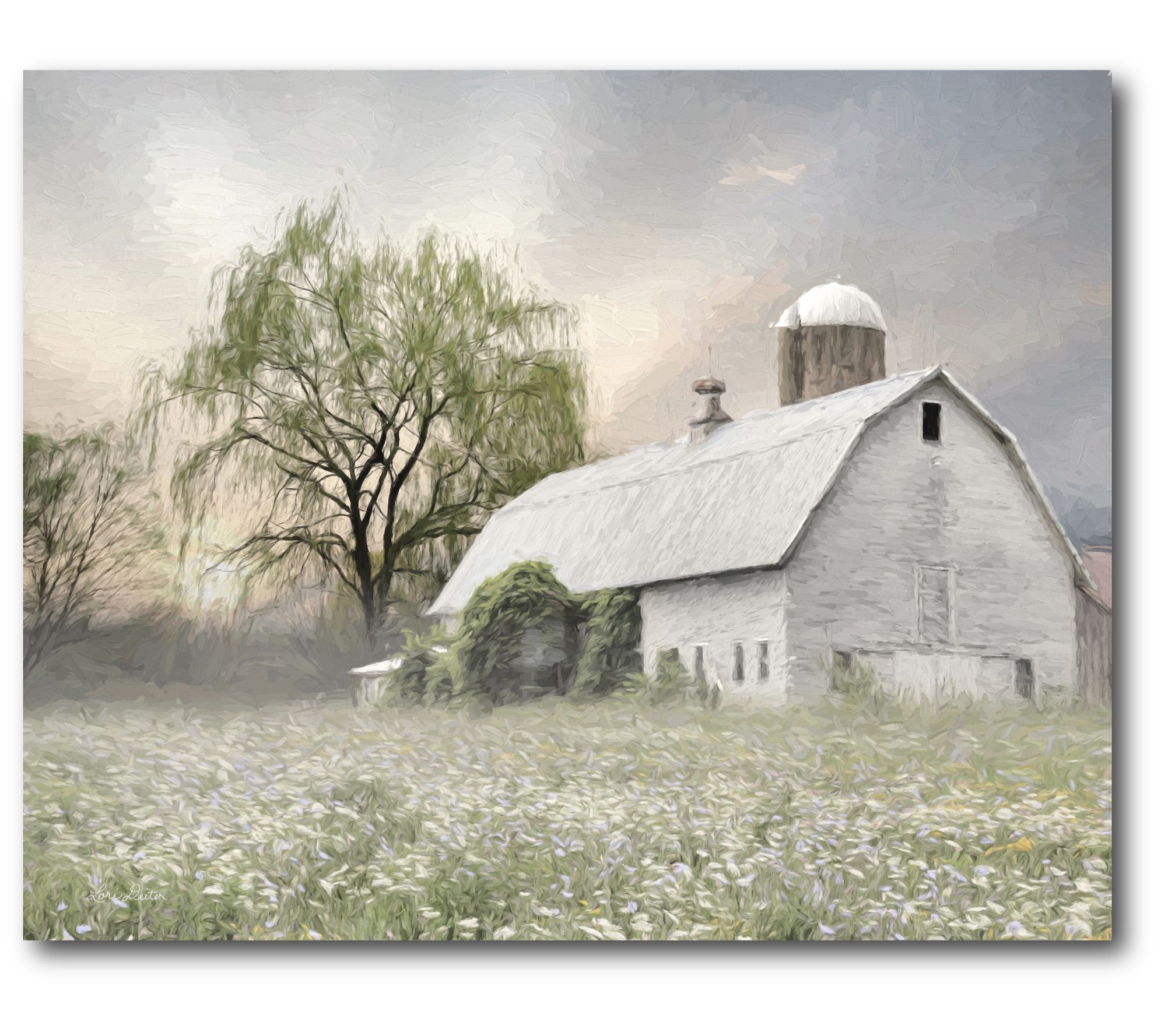 Courtside Market White Barn 16x20 Canvas Wall A RT