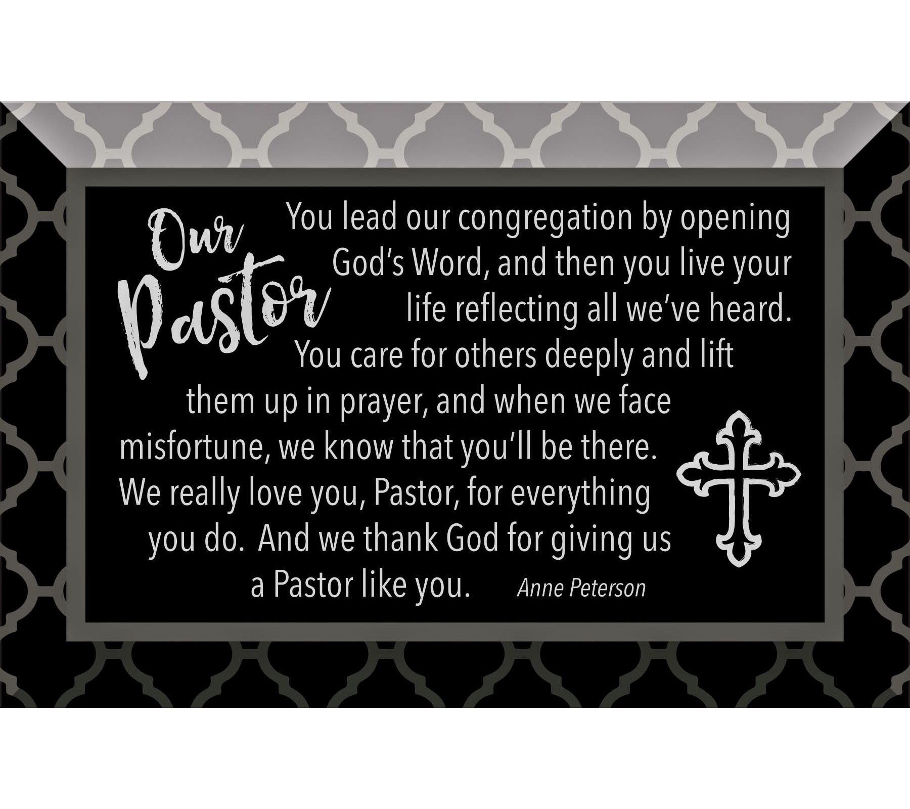 Dexsa Our Pastor Glass Plaque with Easel 6"x4"