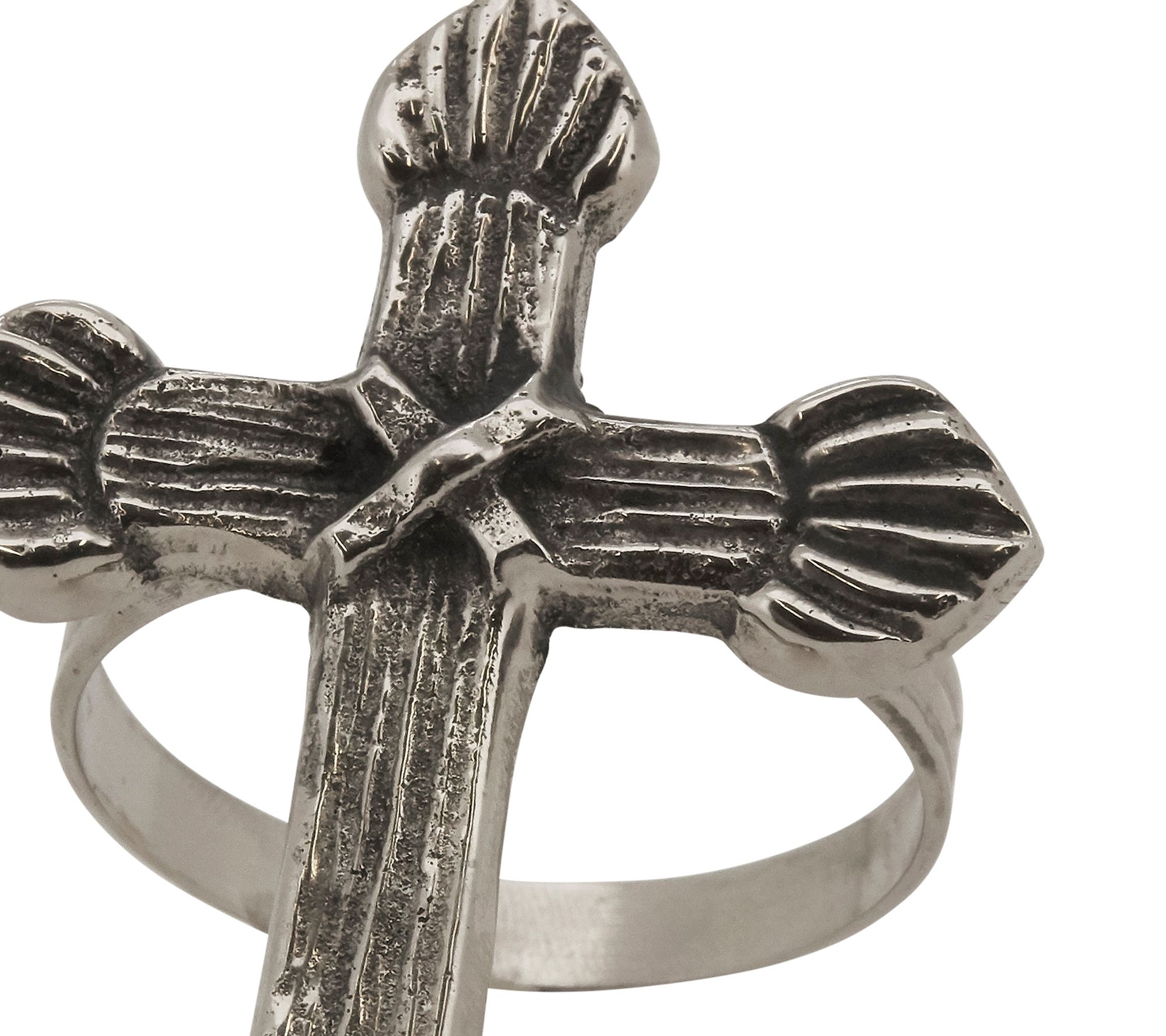 Textured Cross Design Napkin Rings by Valerie Set of 4