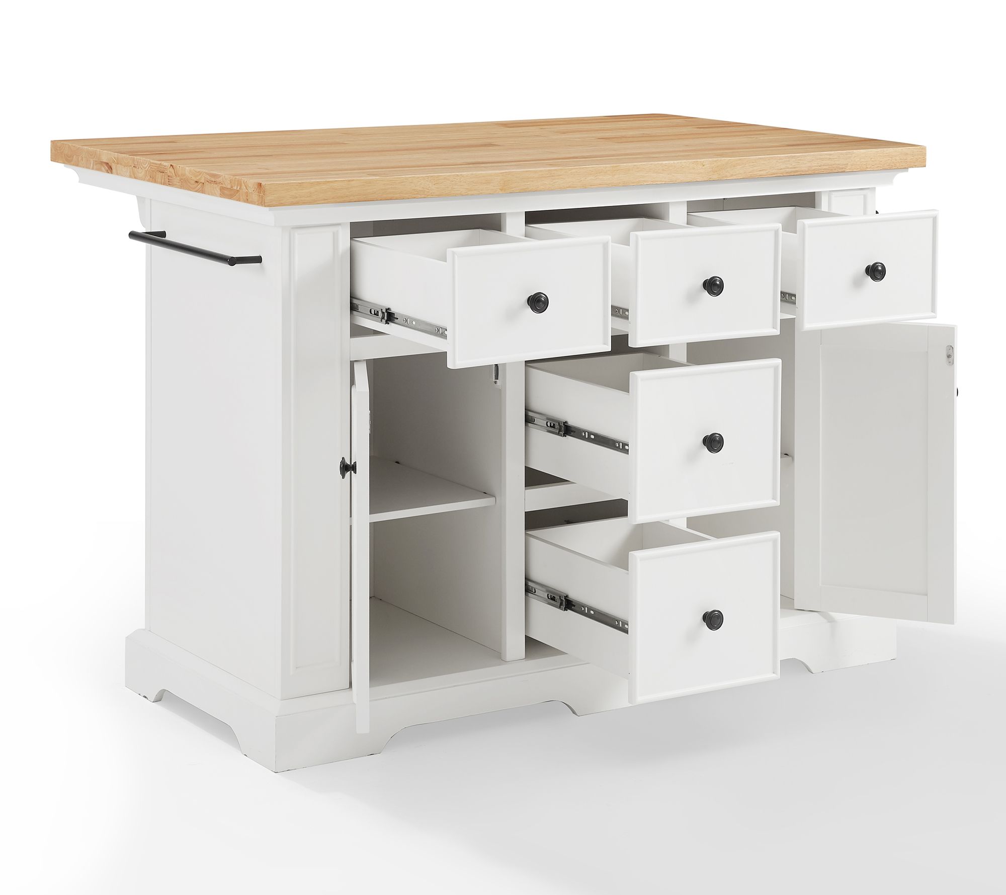 Crosley Julia Wood Top Kitchen Island in White
