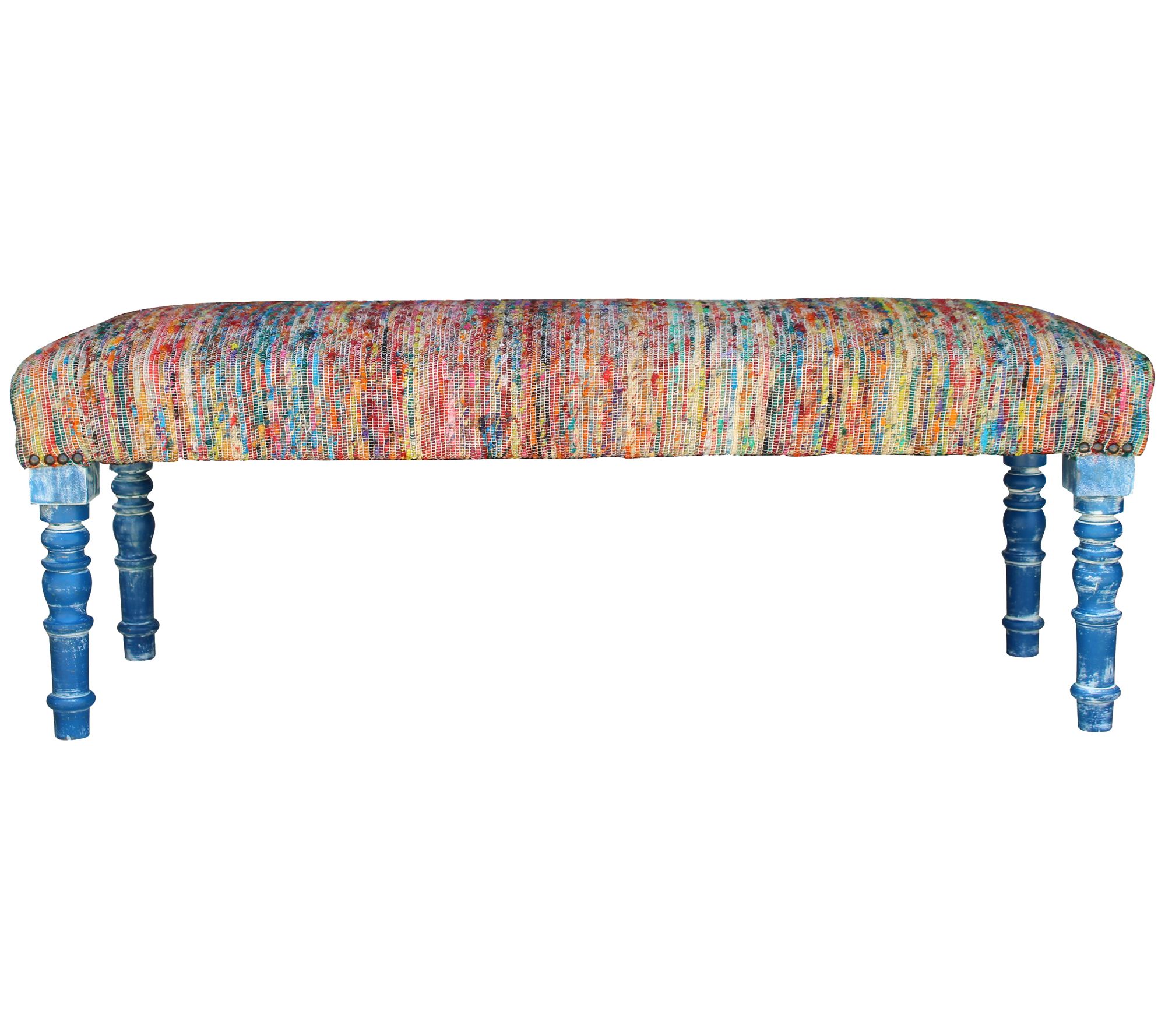 Ox Bay Colorful Chindi Indoor Bench