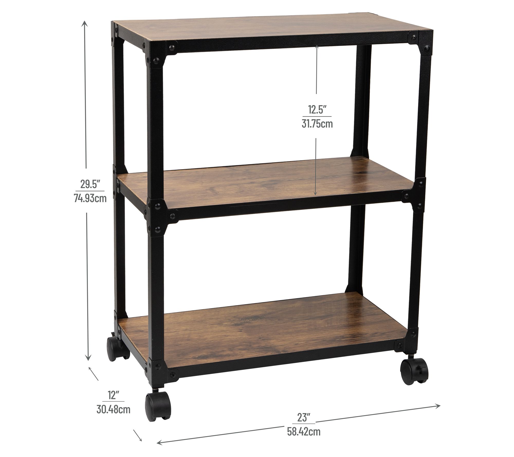 Mind Reader 3-Tier Rolling Bar Cart on Wheels - QVC.com