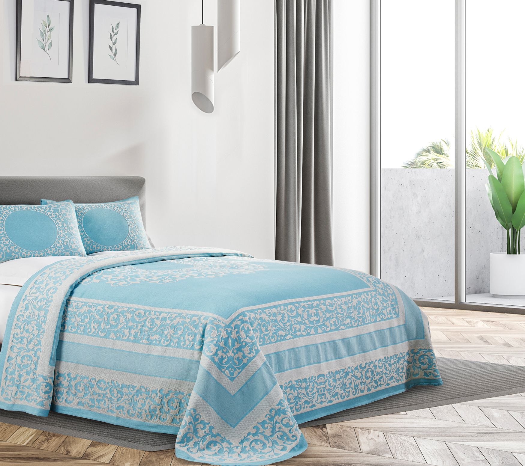 Superior Boho Mandala Cotton Blend Woven Bedspread Set, King