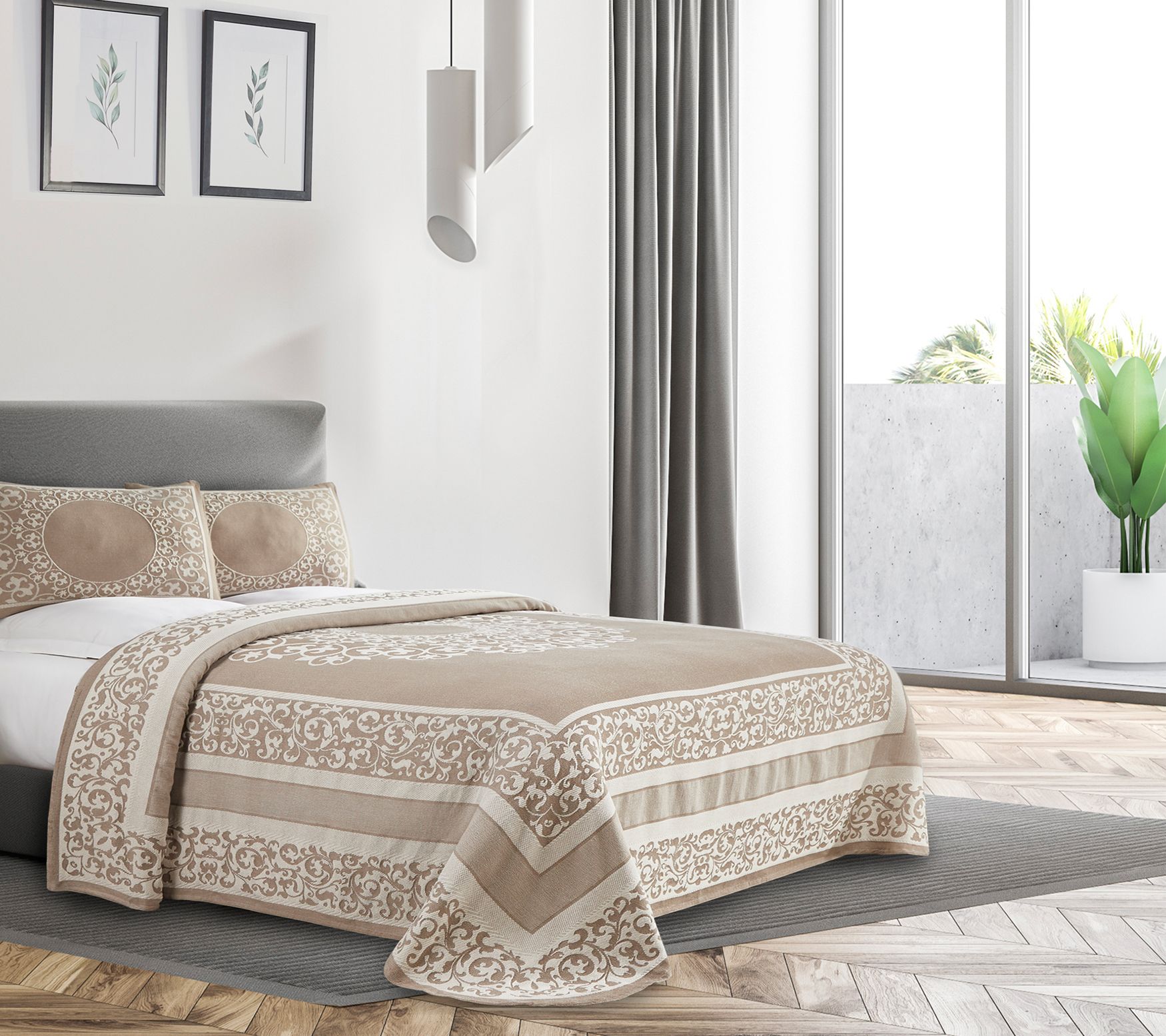 Superior Boho Mandala Cotton Blend Woven Bedspread Set, King