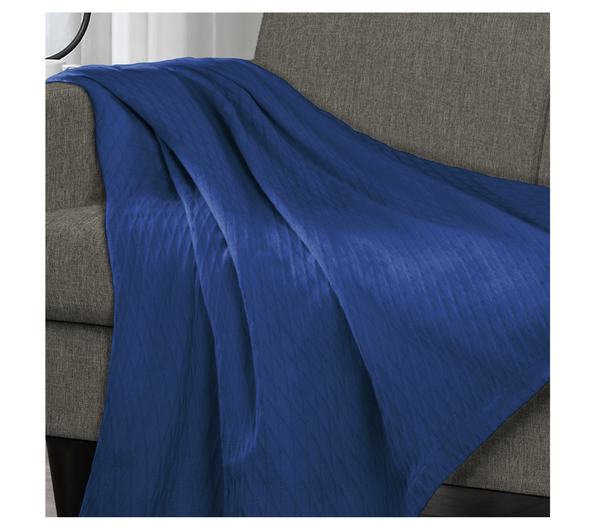 Superior All-Season Cotton Diamond Throw Blanke t