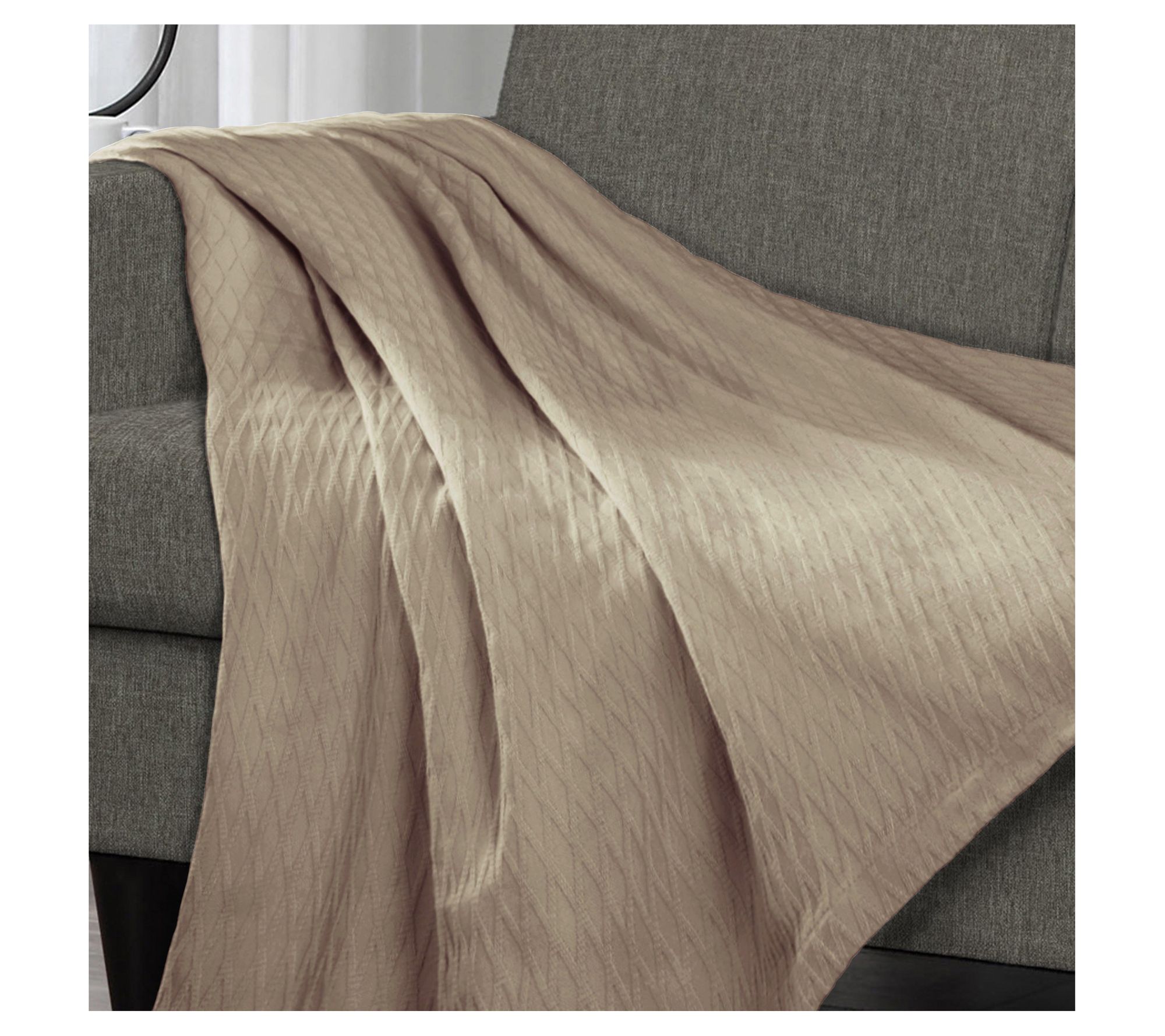 Superior All-Season Cotton Diamond Throw Blanke t