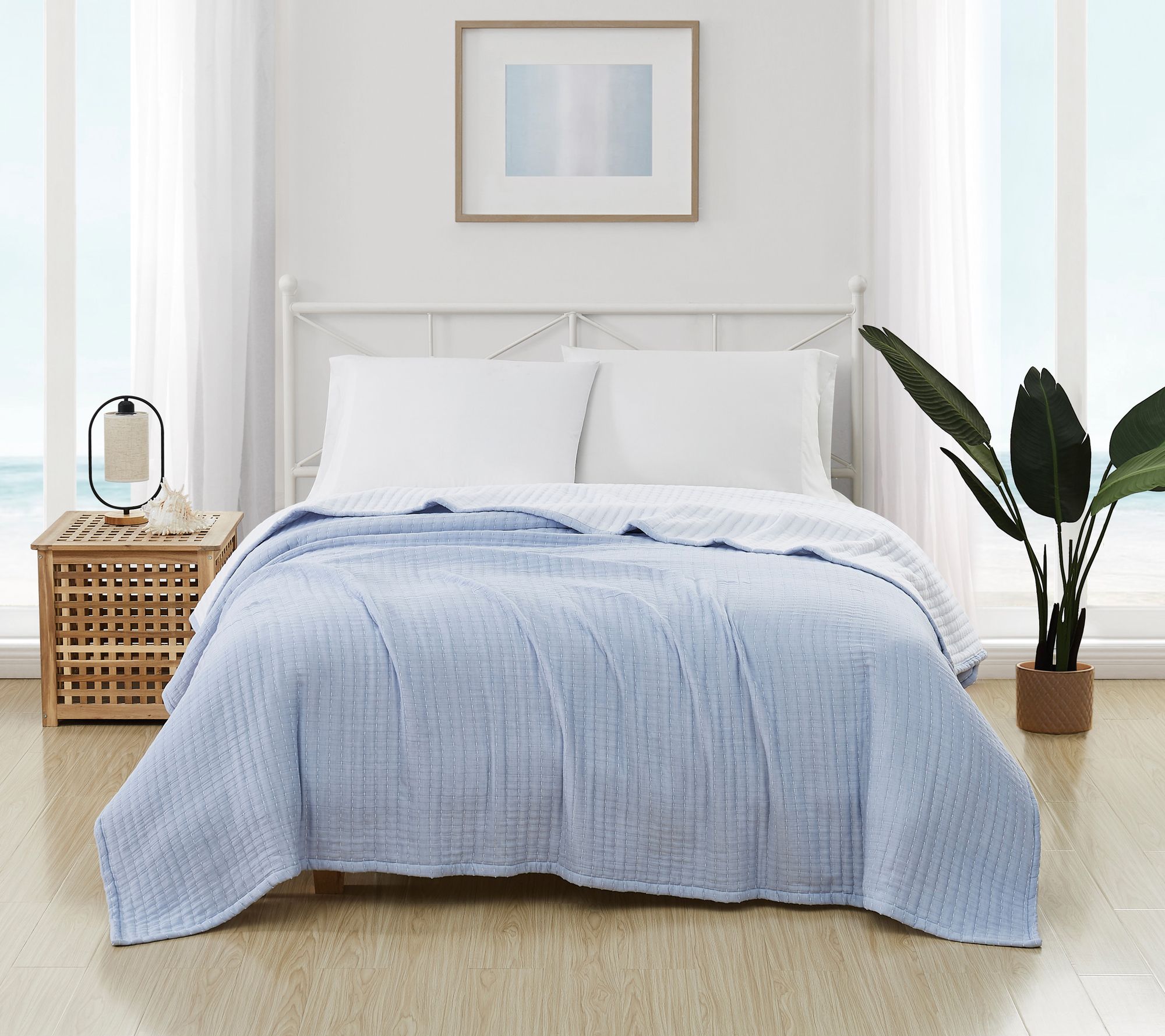 NEW Cuddl Duds 3 Piece TWIN Soft Blue Heather Microfiber Sheet Set