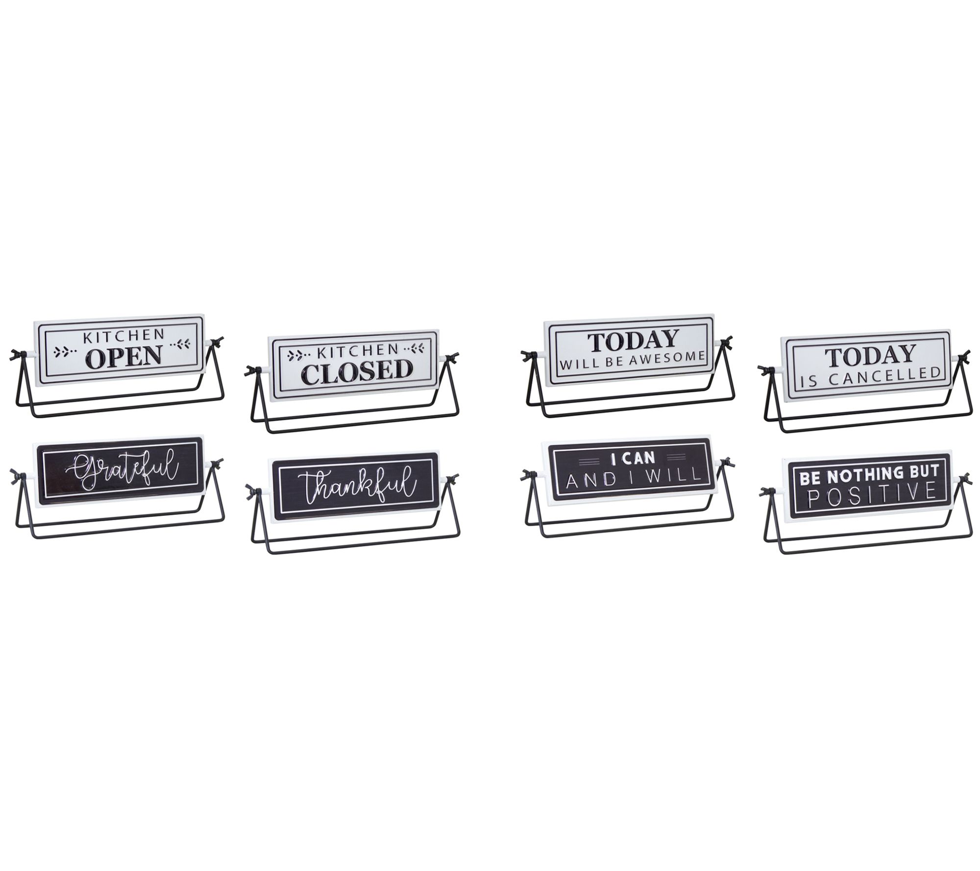 Melrose Reversible Metal Sentiment Sign with Stand (Set of 4)