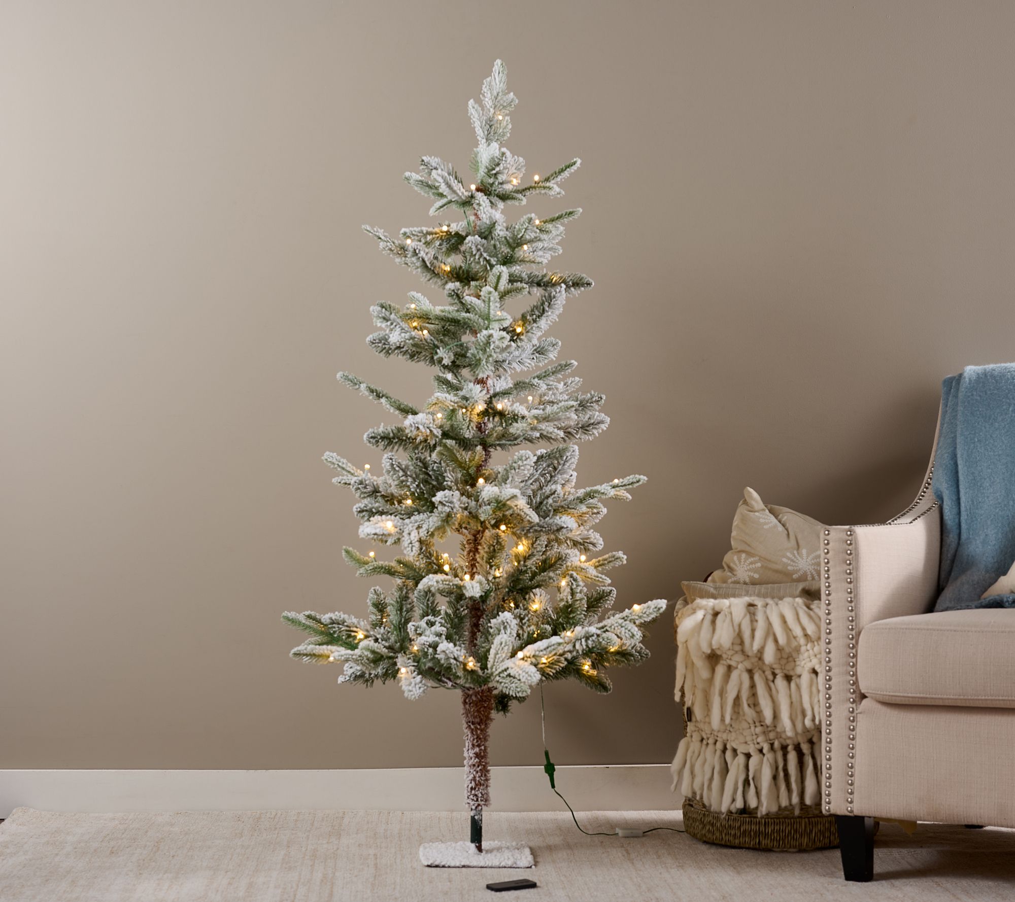 3' Twinkling Snowy Pine Tree by Valerie