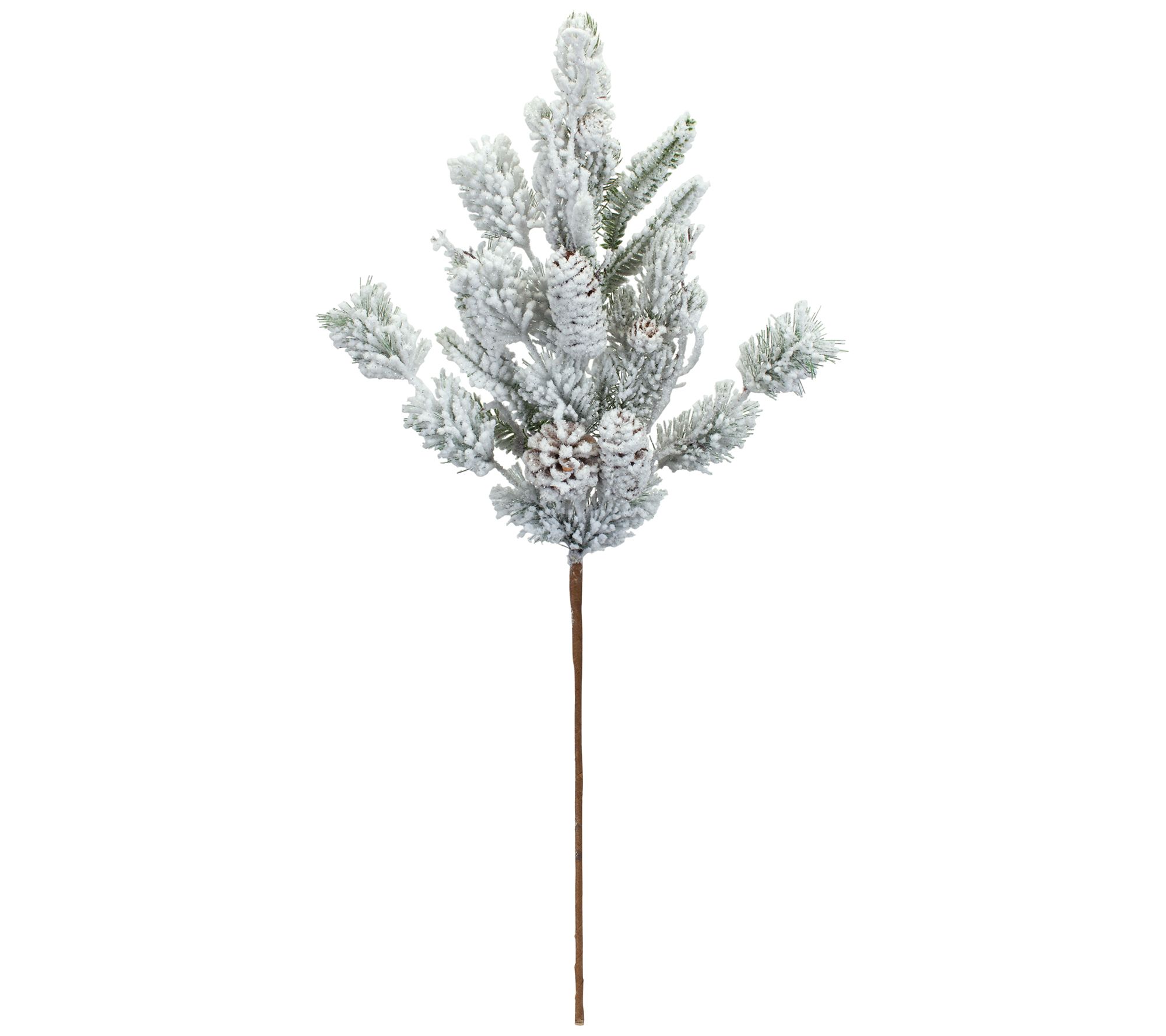 Melrose International Flocked Snowy Pine Cone Spray (Set of 6) main image 1