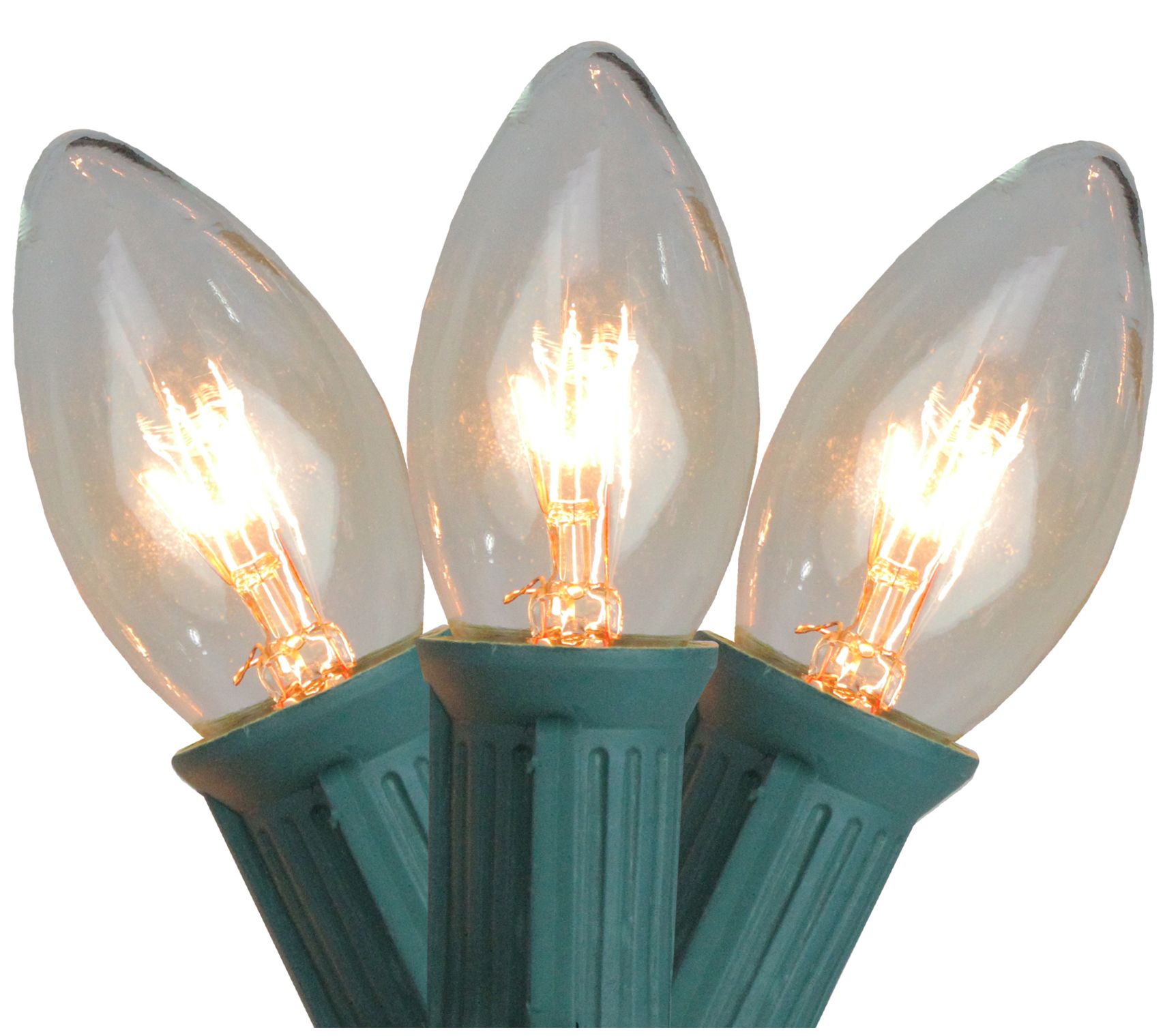 Northlight 10ct Flickering Clip On Candle Light s 7' Green Wir