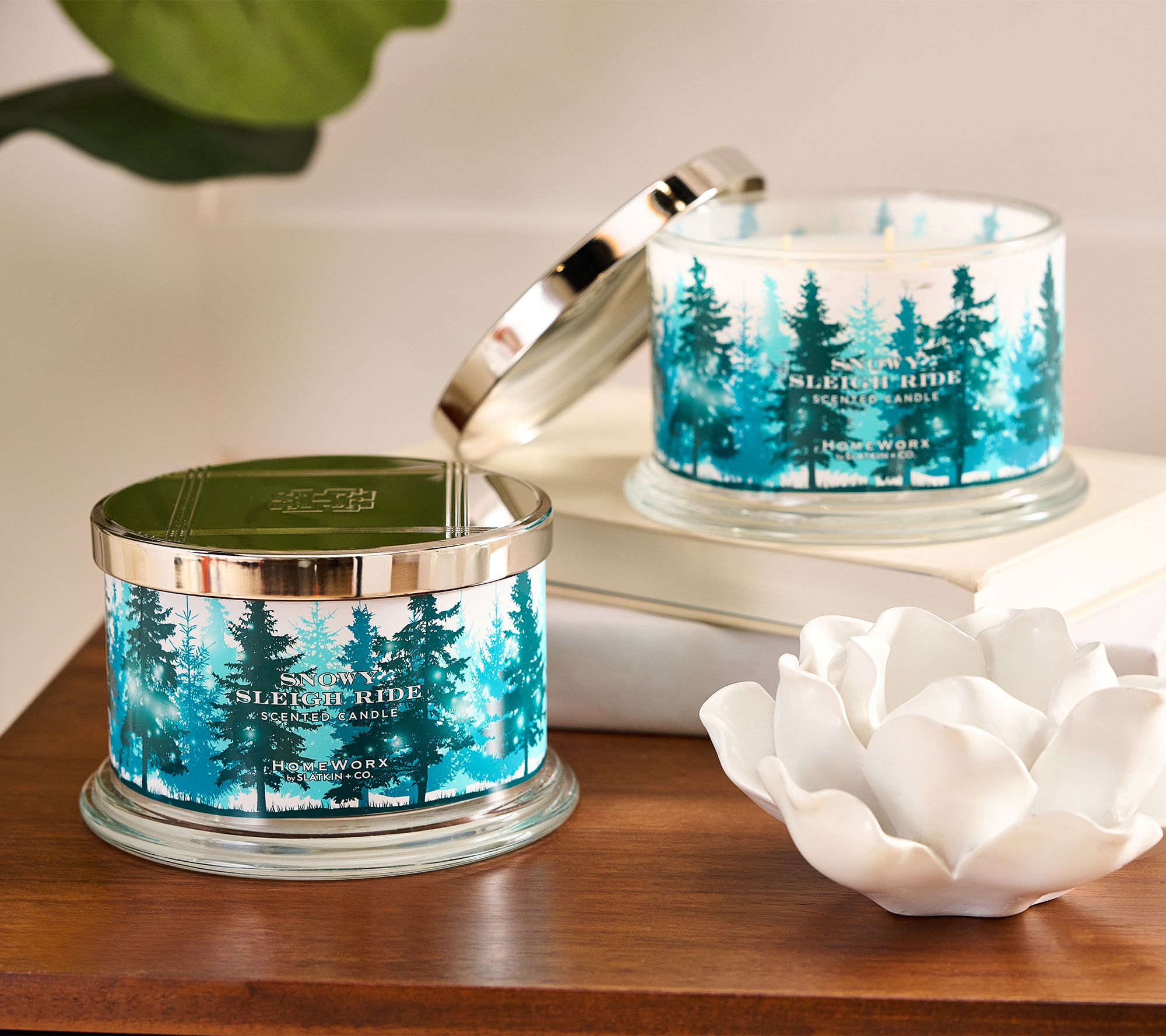As Is HomeWorx by Slatkin & Co. S/2 Sleigh Ride 18oz Candles