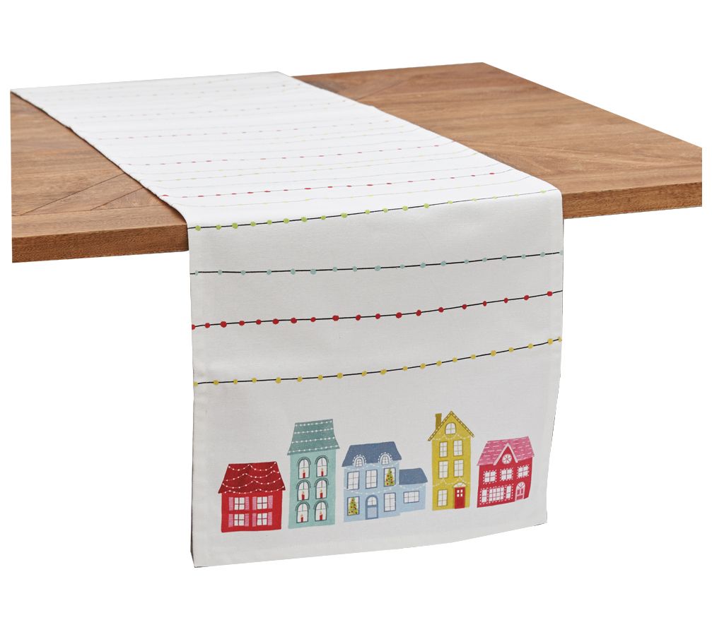 Village Lights Printed Table Runner by Valerie