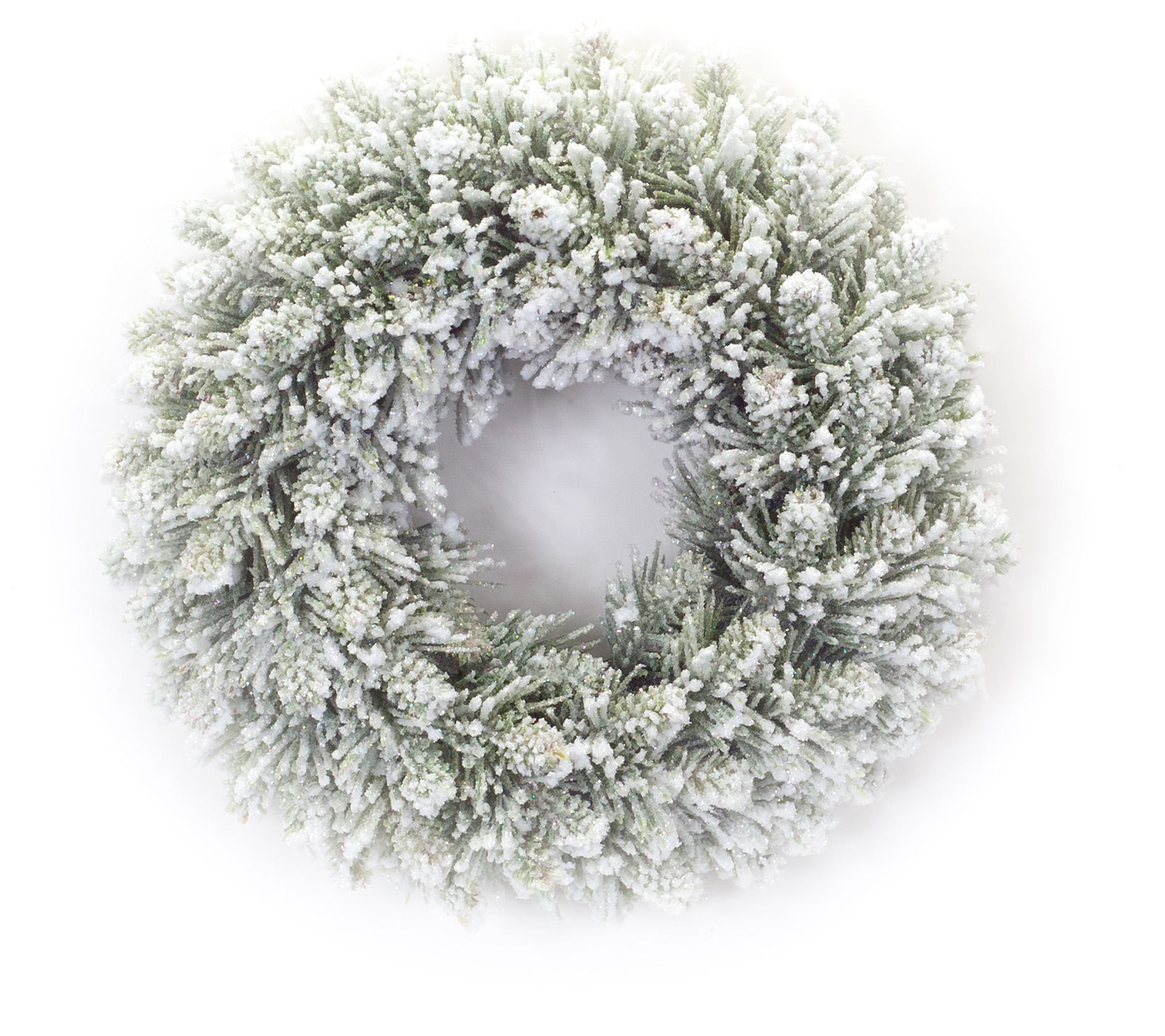 Melrose Flocked Pine Candle Ring Wreath (Set of2)
