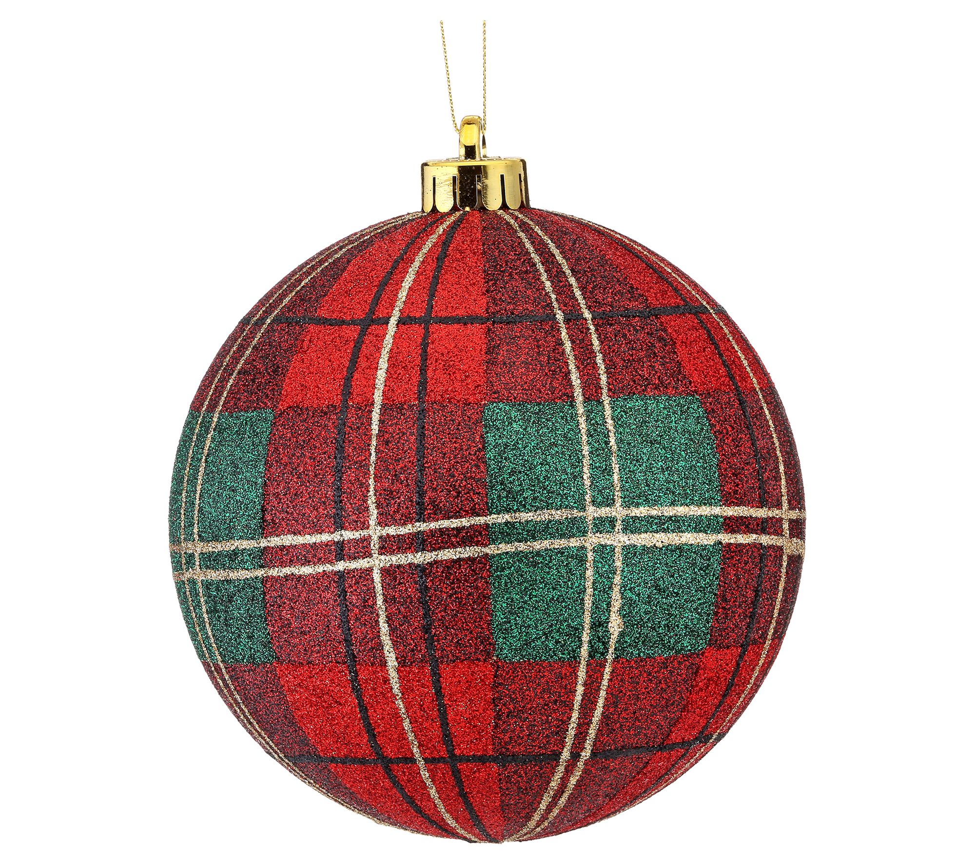 Valerie Parr Hill 140mm Glitter Plaid Ornament - QVC.com