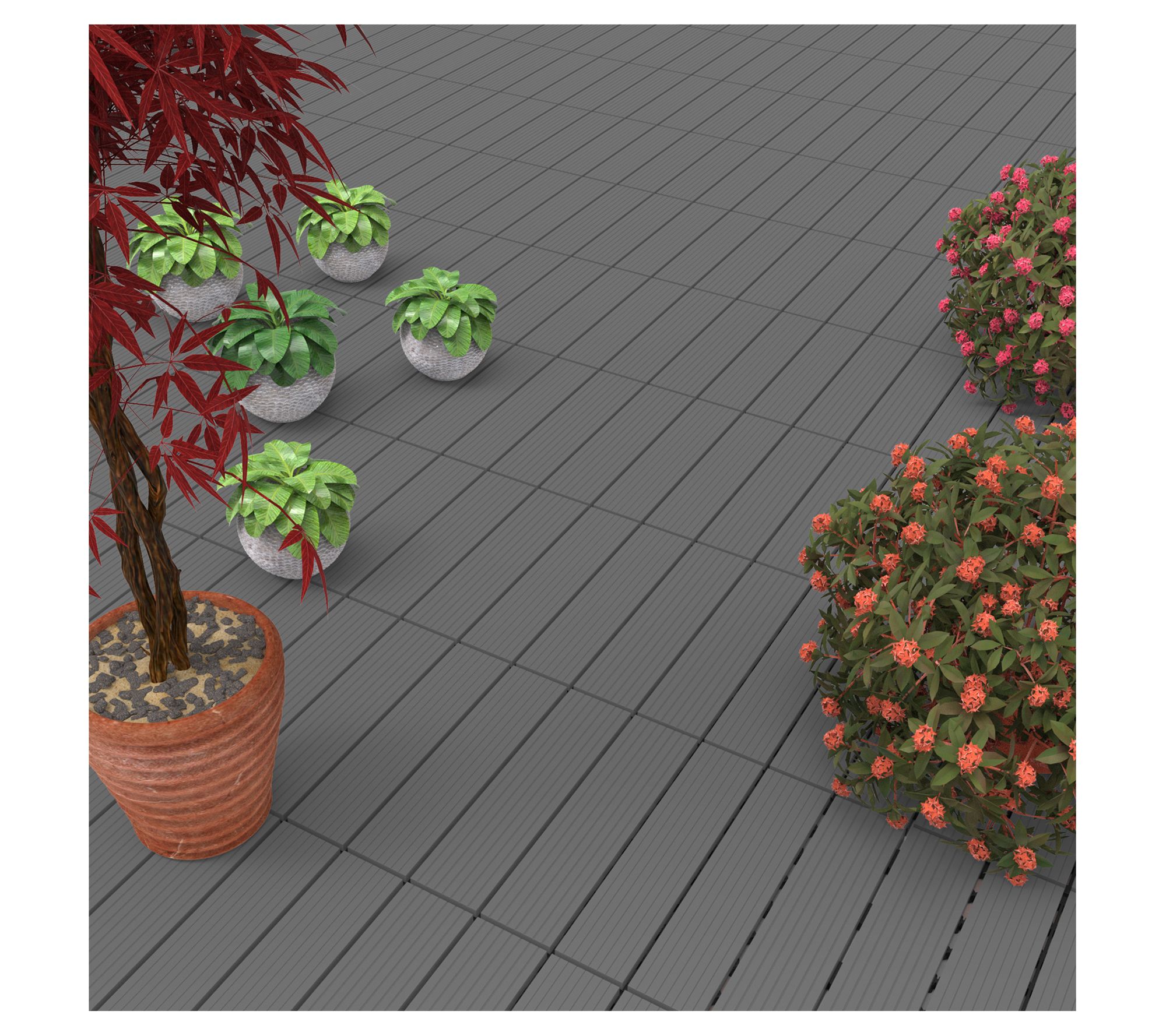 Pure Garden Interlocking Wood Plastic CompositePatio Tiles