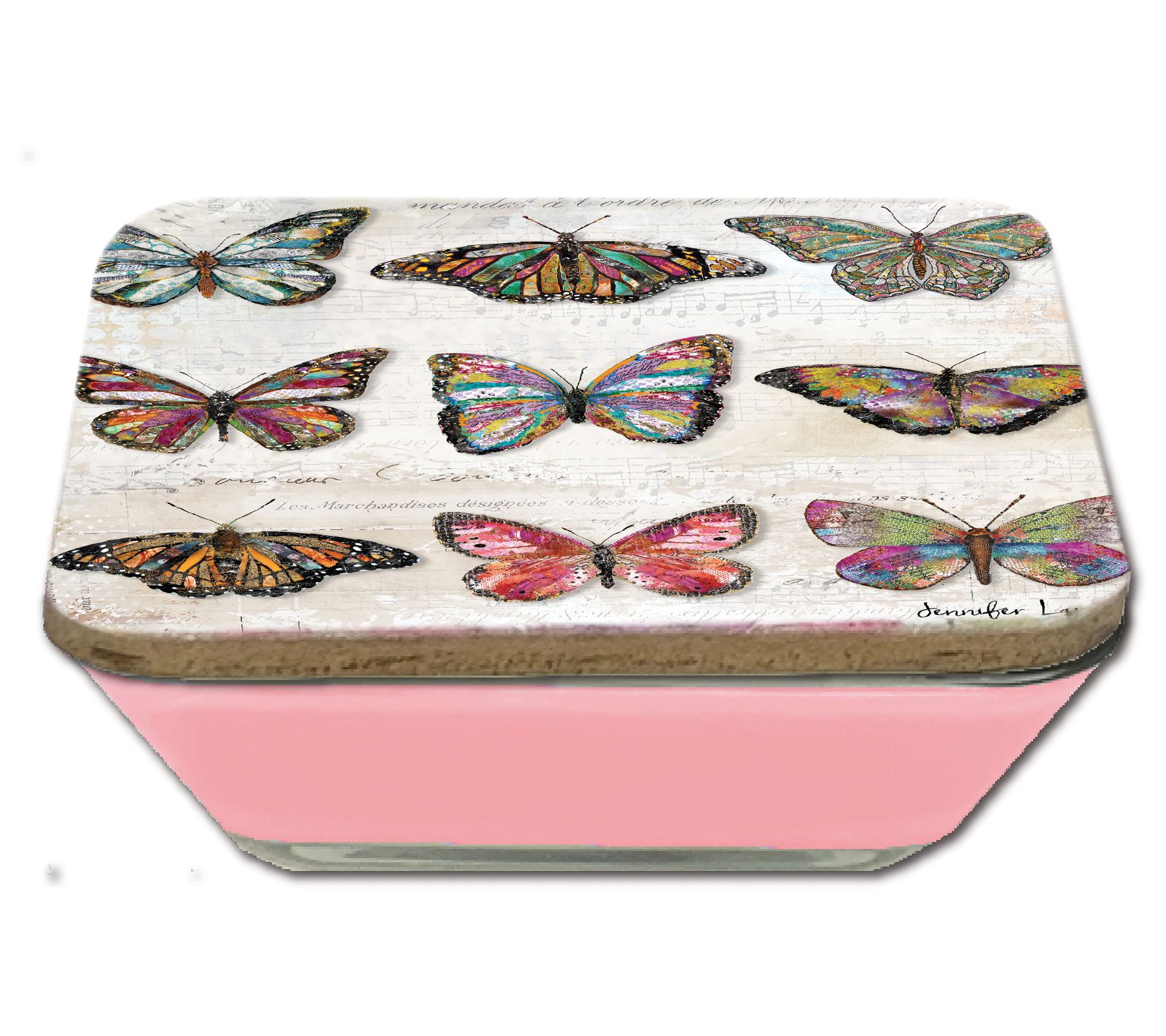 Courtside Market Butterfly Pattern Soy Wax Candle & Artboard