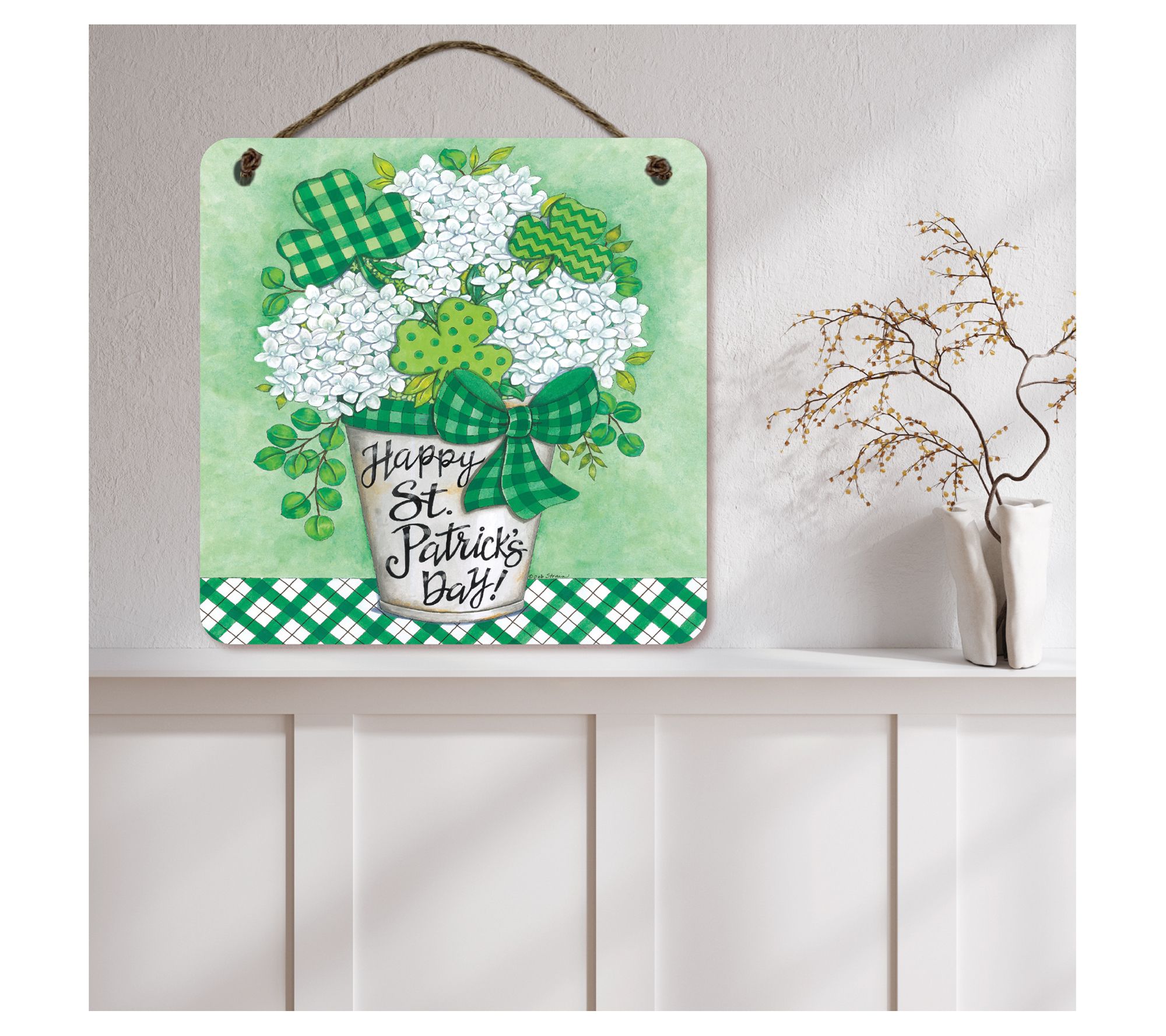 Courtside Market St. Patrick's Day Flowers 12x16 Hanging Sign