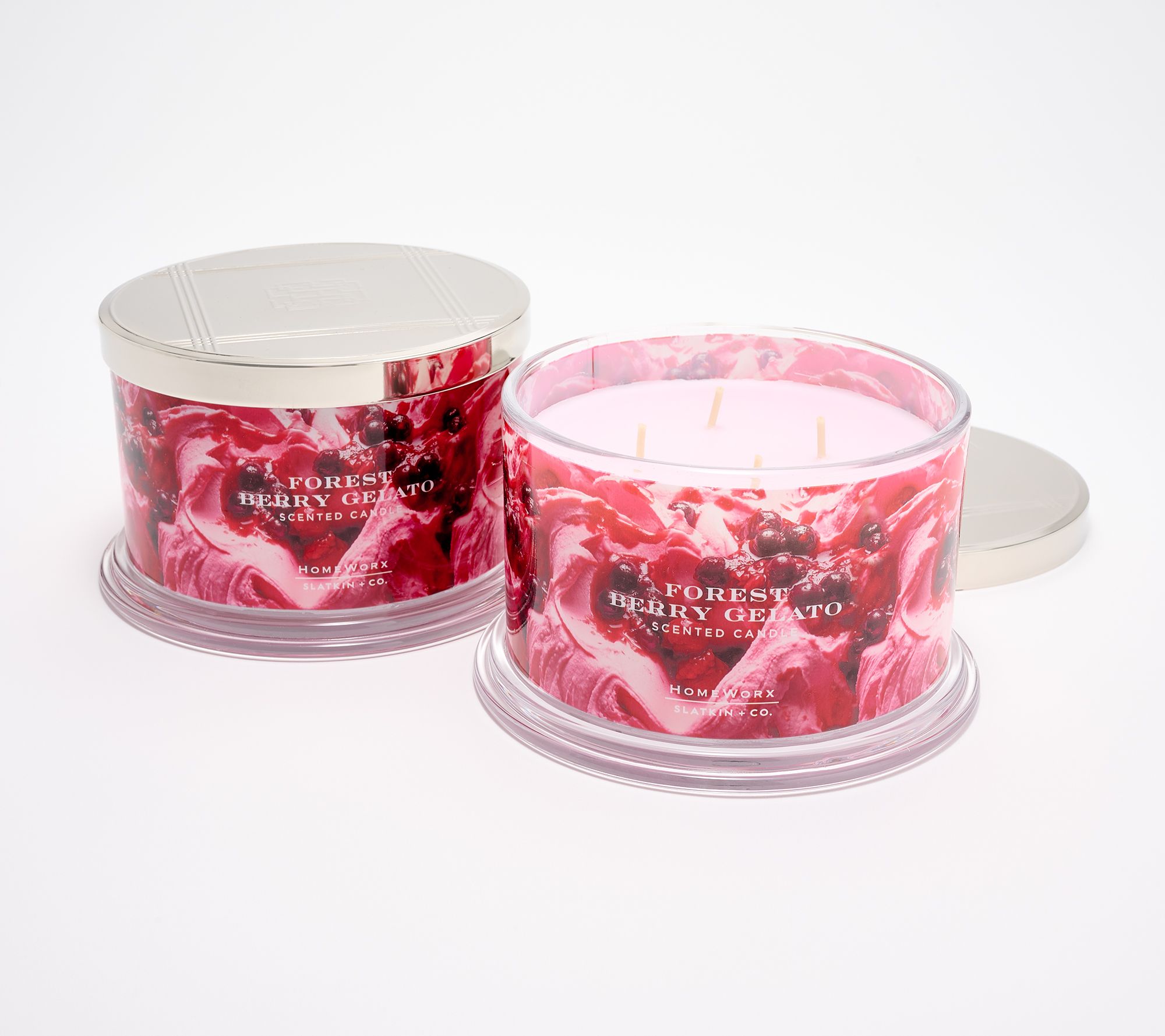 HomeWorx by Slatkin + Co. S/2 18oz Forest Berry Gelato Candles