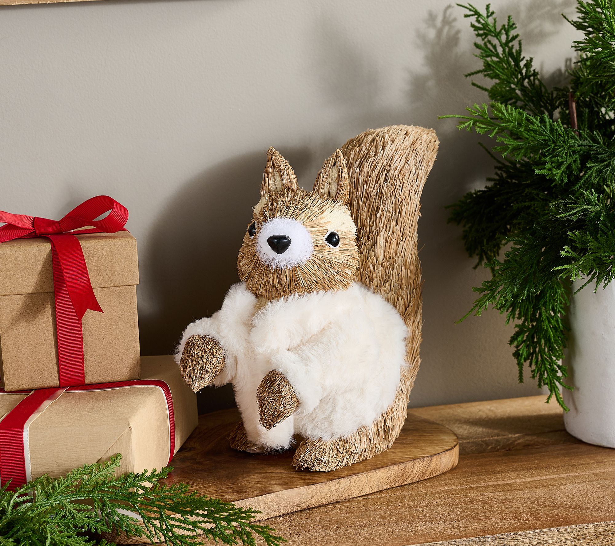 "As Is" Martha Stewart Sisal Woodland Animal with Faux Fur