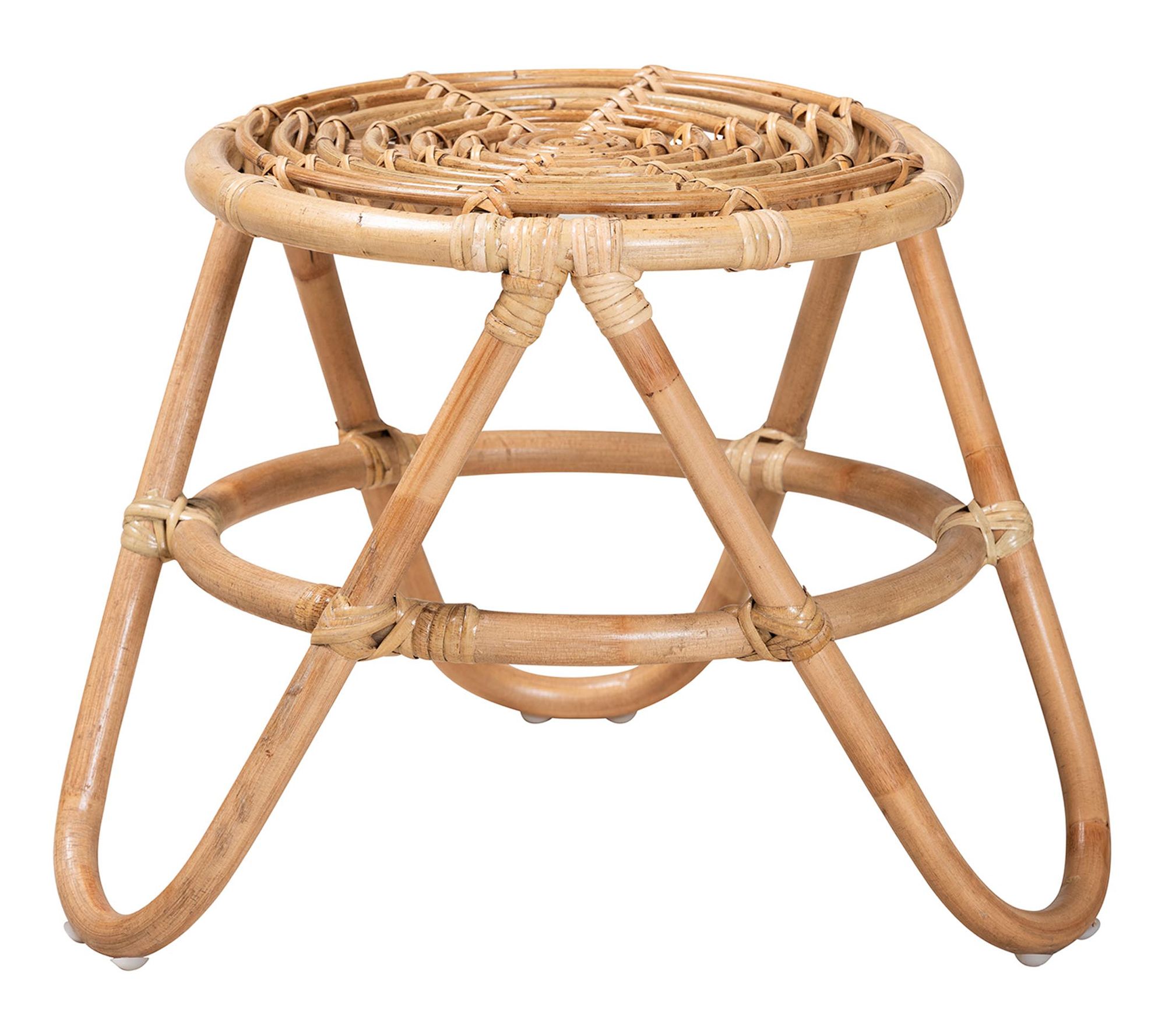 bali & pari Jacinda Natural Brown Rattan End Table