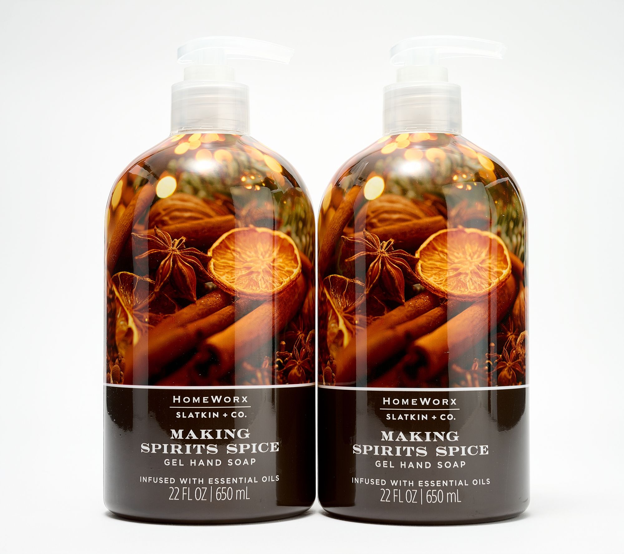 HomeWorx by Slatkin + Co. S/2 22oz Making Spirits Spice Soaps