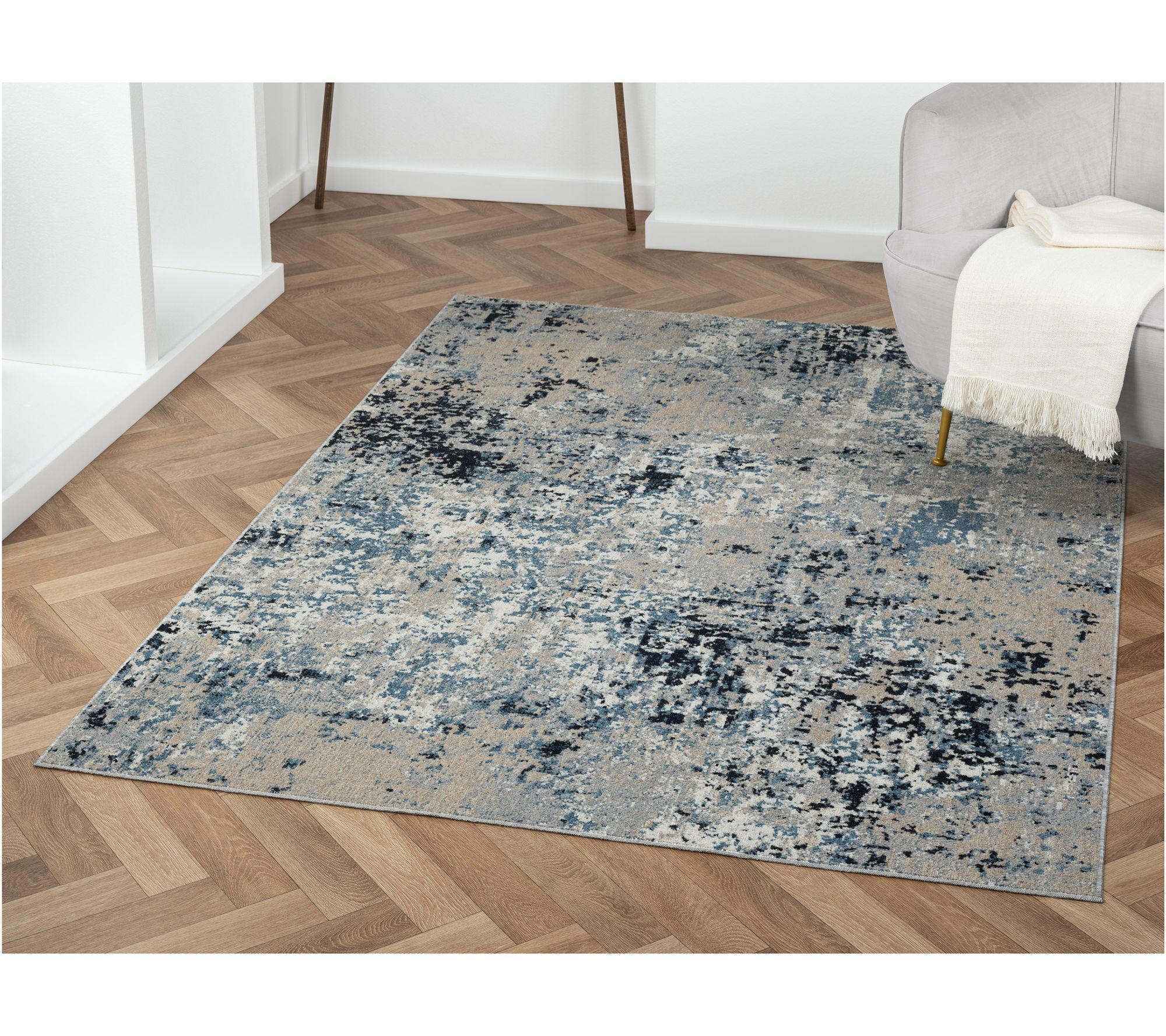 Ox Bay Abstract Distressed Polyester Indoor Rug, 5' x 7'