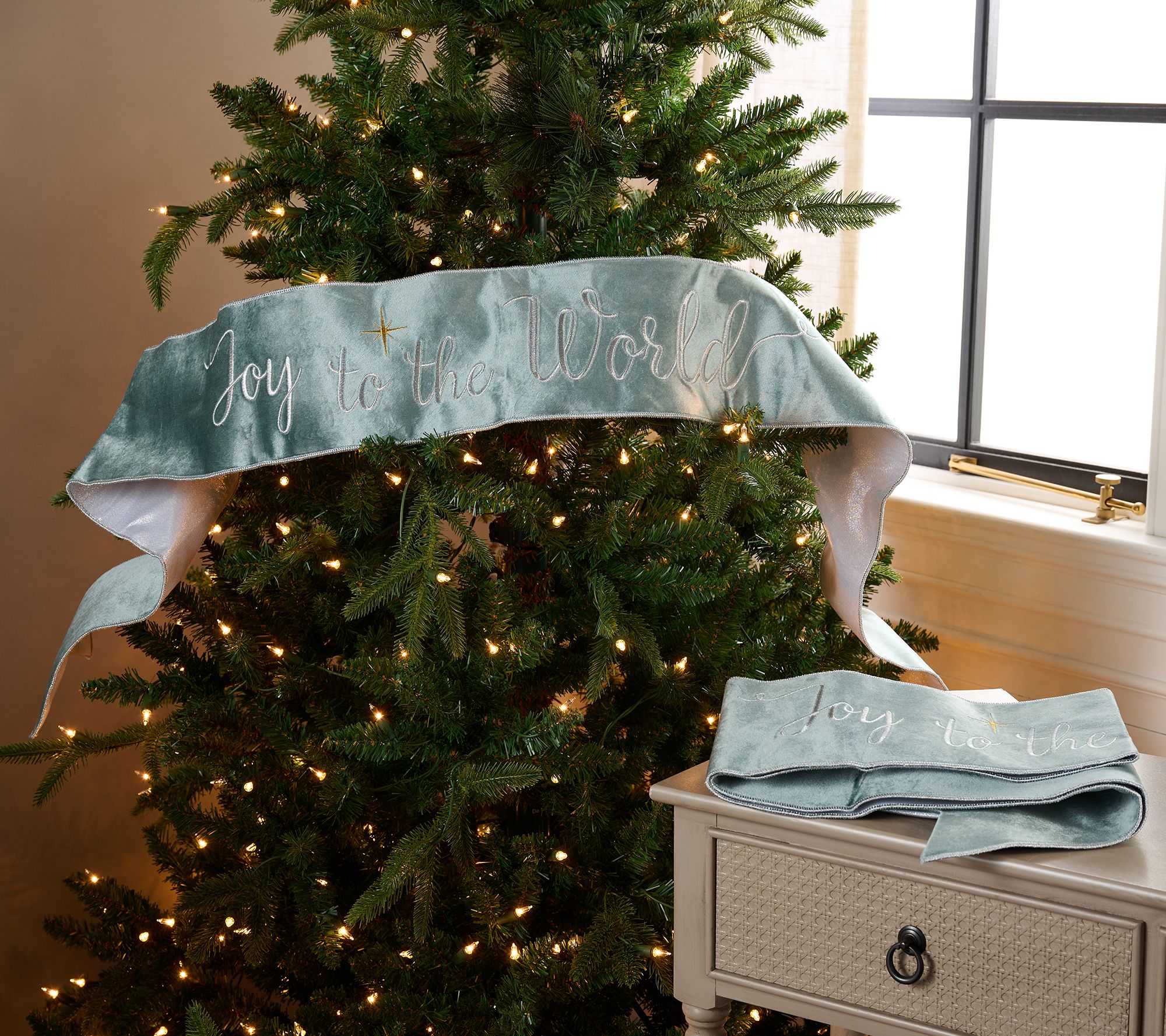 Set of 2 6' Holiday Message Ribbon Sashes by Kim Gravel