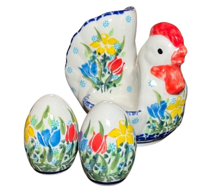 Lidia's Polish Pottery Chicken with Eggs Salt and Pepper