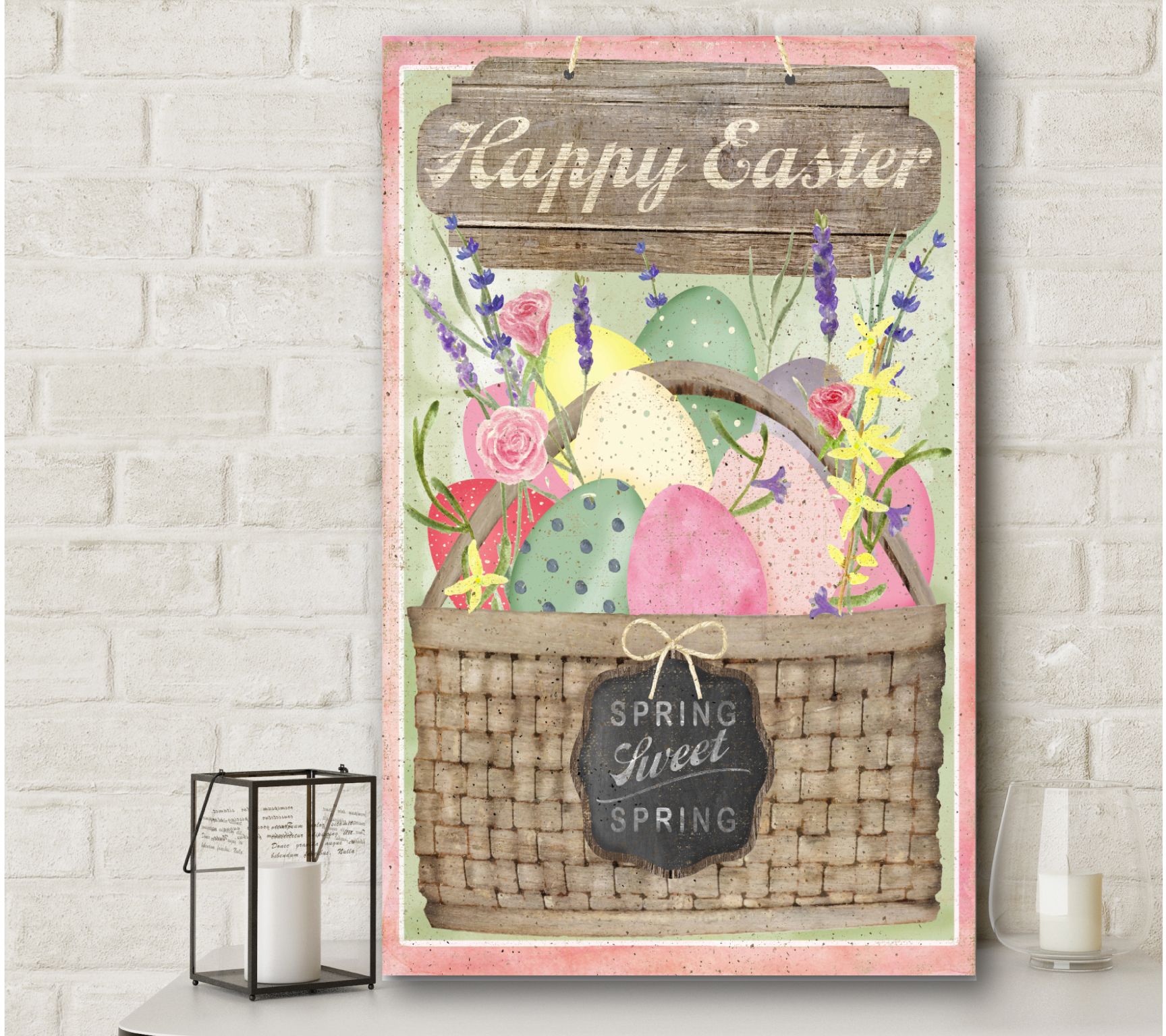 Courtside Market Easter Basket 12x18 Canvas Wall Art