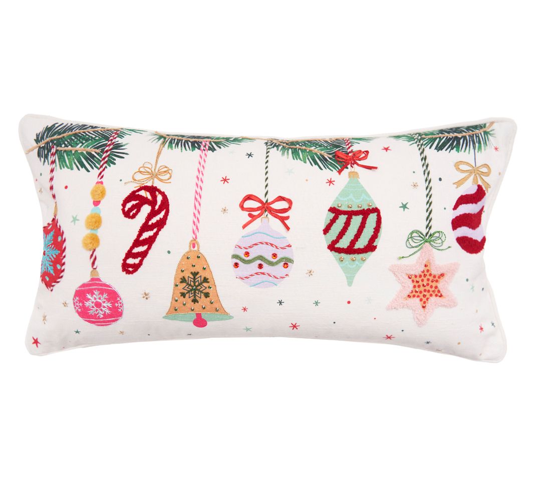 24" x 12" Vintage Ormament Throw Pillow by Valerie