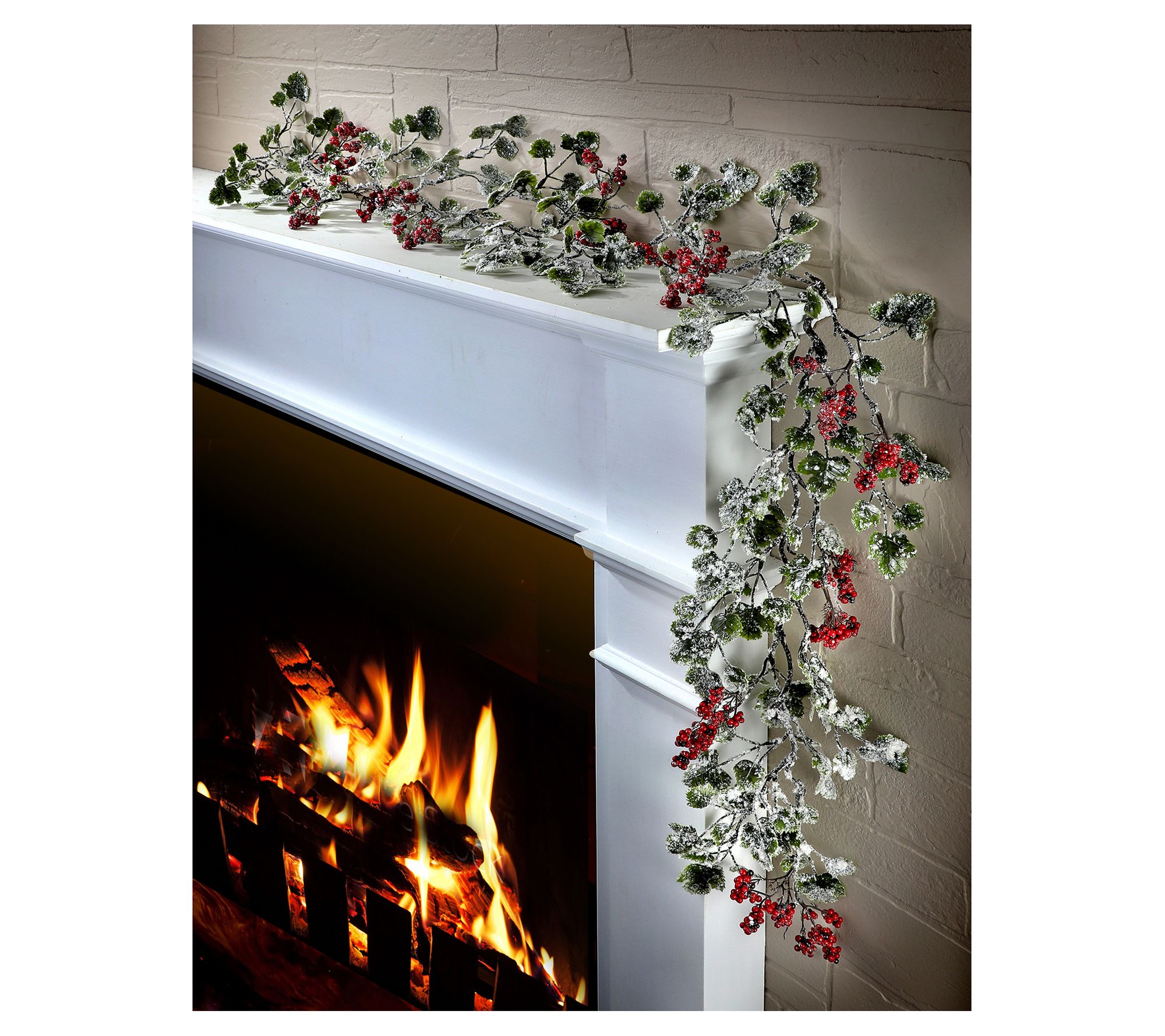 72" Frosted Mini Grape Leaf & Berries Garland by Valerie