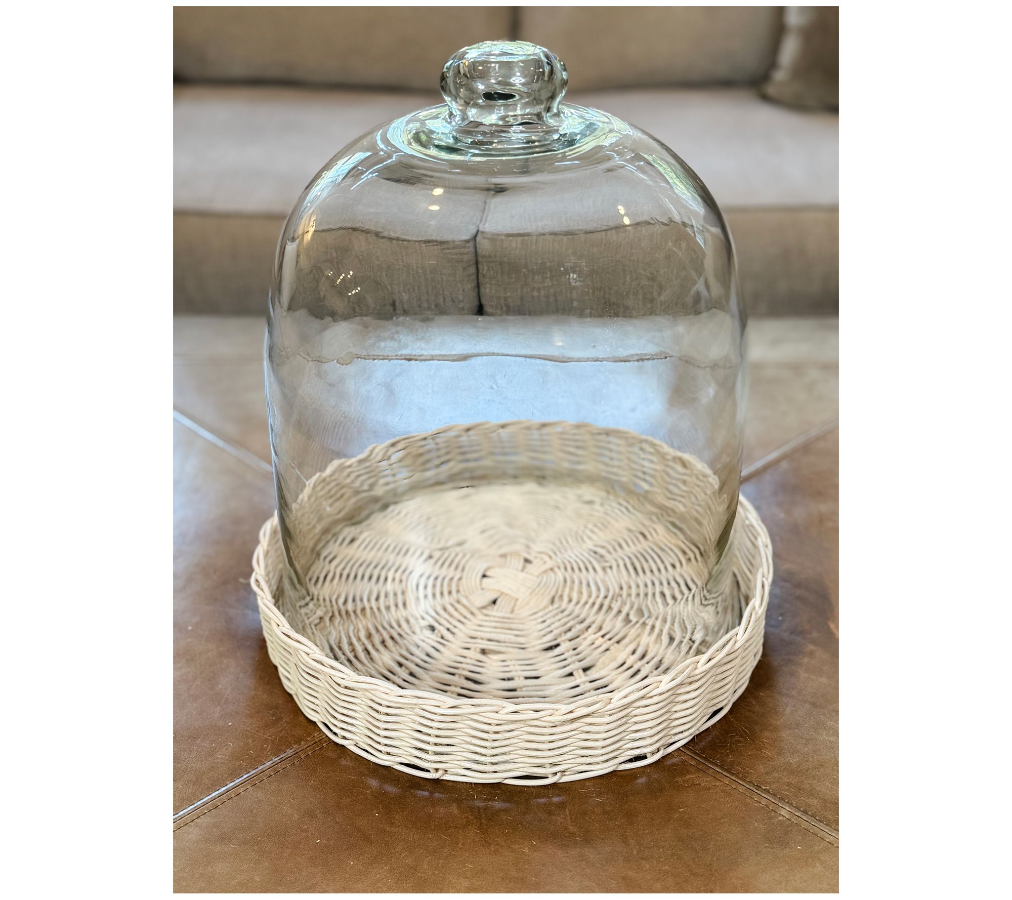 "As Is" Simply Stunning 13" Oversized Wicker Cloche by Janine Graff