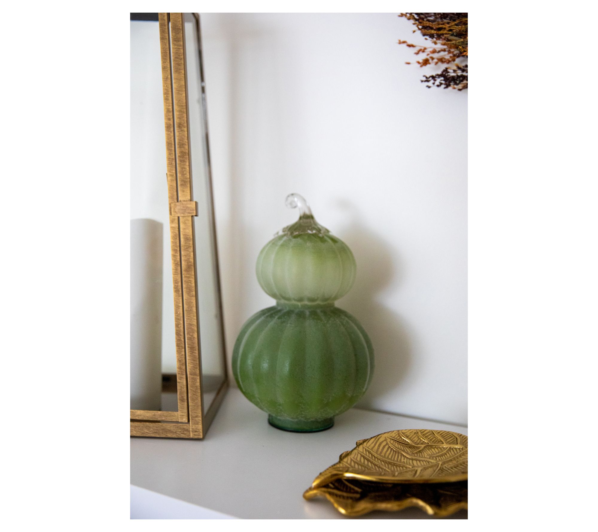 "As Is" 10.5" Frosted Glass Pumpkin Stack by Lauren McBride